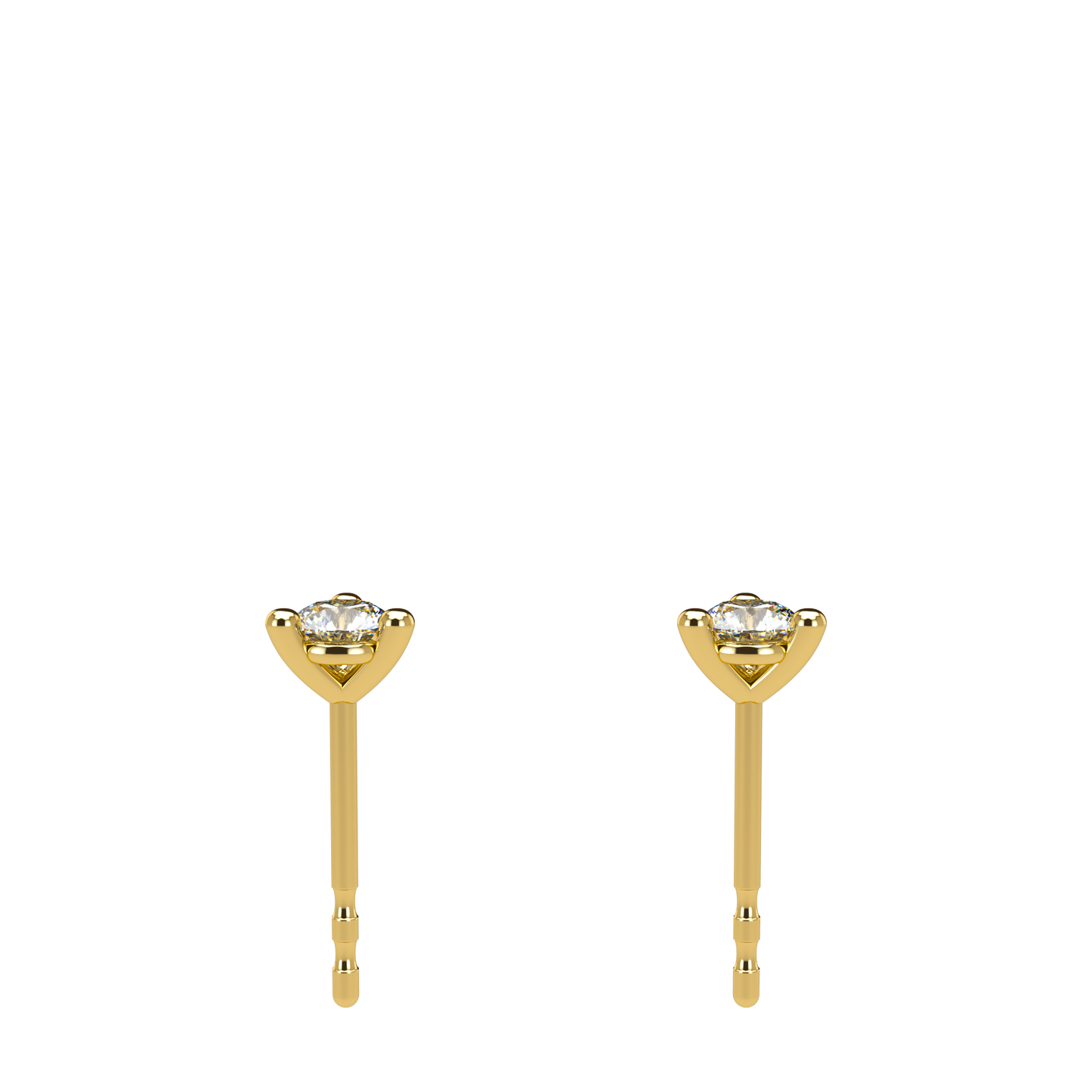 Small Martini 3 Prongs Diamond Studs earrings 0.15ct to 0.50ct