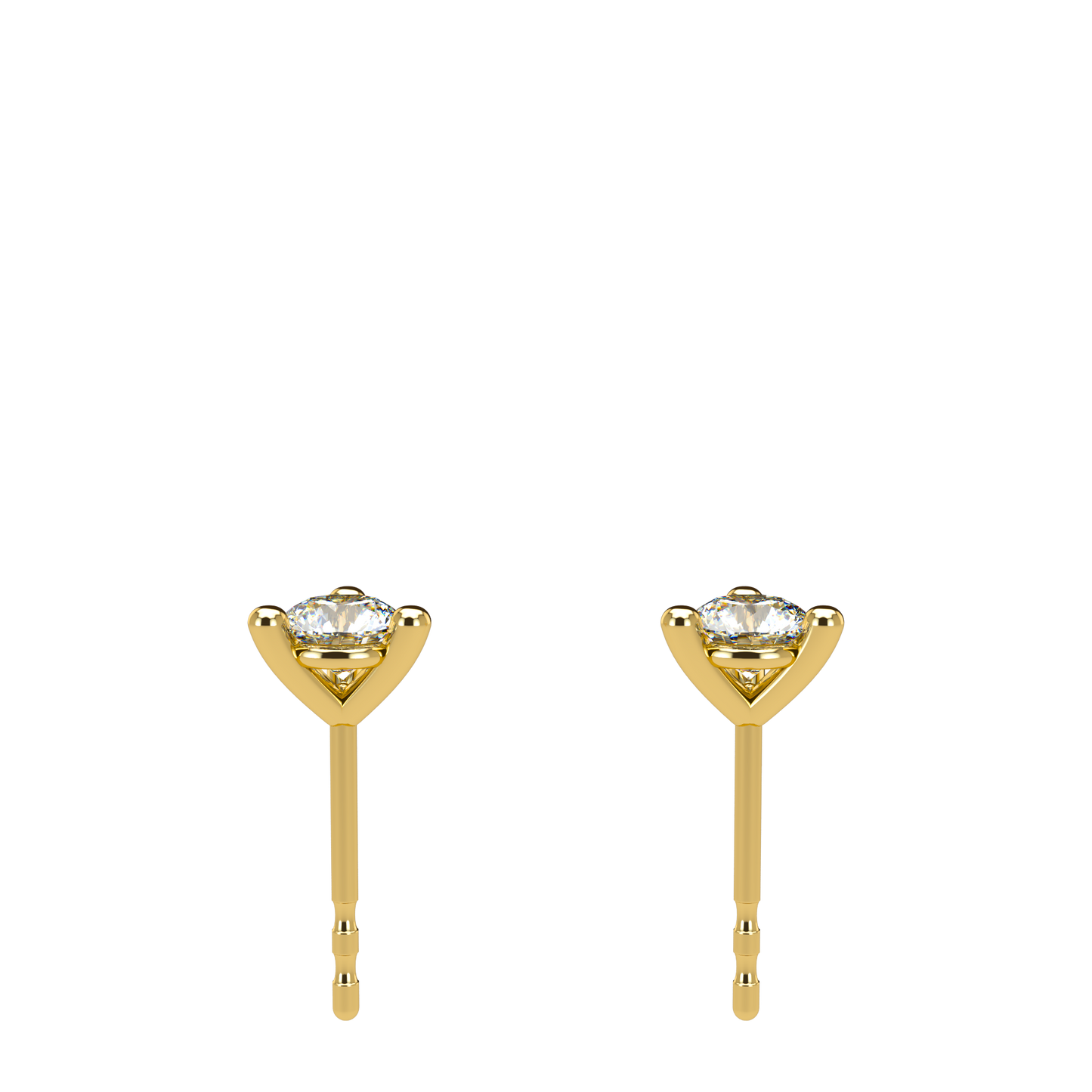 Small Martini 3 Prongs Diamond Studs earrings 0.15ct to 0.50ct
