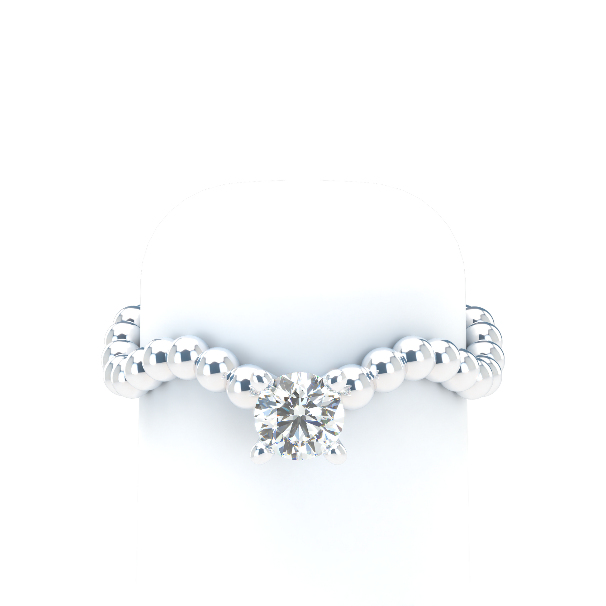 Customizable Diamond Bezel/Prong Wave stacking Ring - ™ Joaillerie VCL