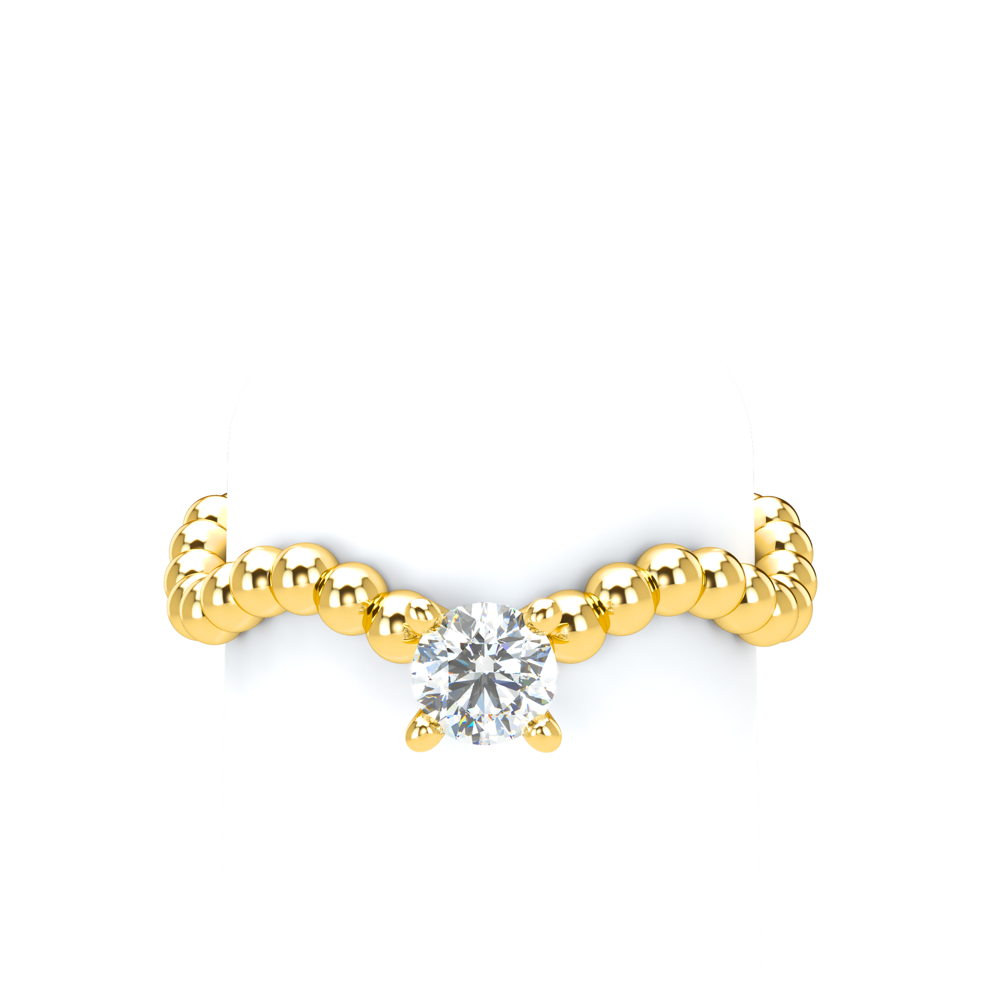 Customizable Diamond Bezel/Prong Wave stacking Ring - ™ Joaillerie VCL