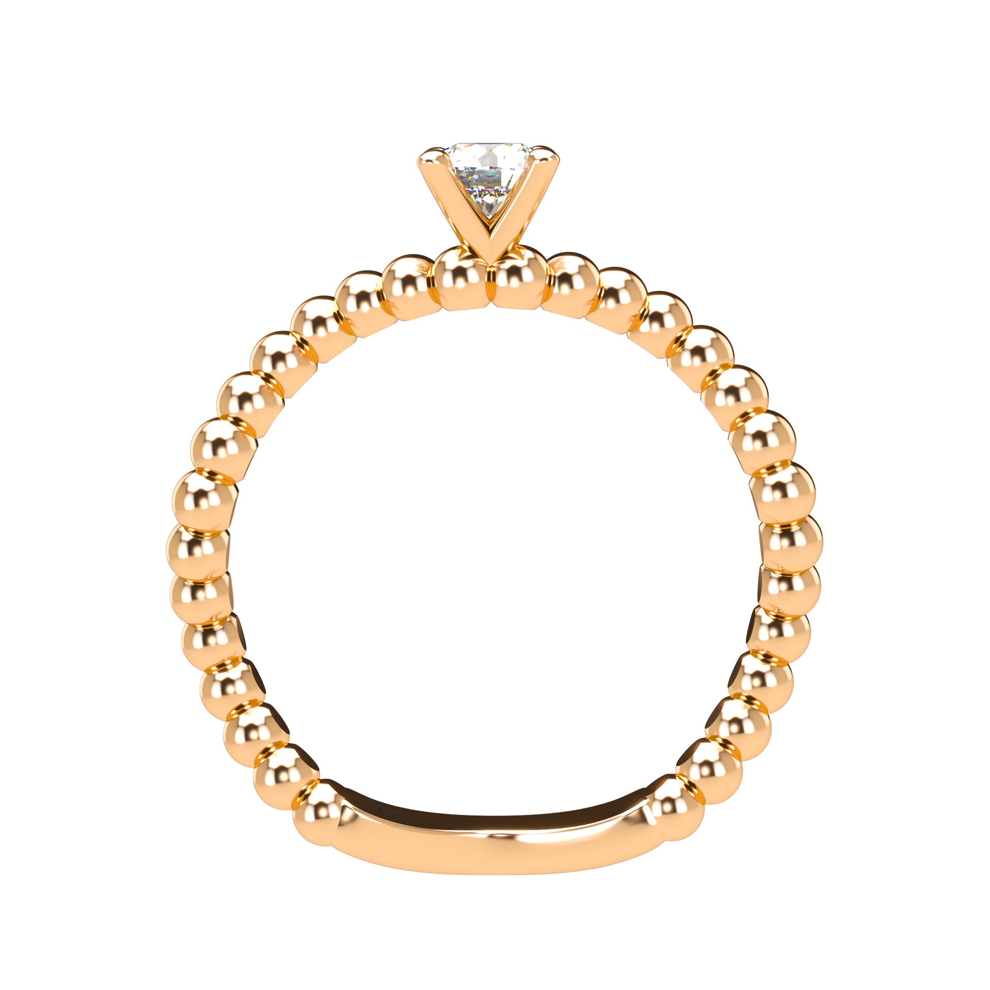 Customizable Diamond Bezel/Prong Wave stacking Ring - ™ Joaillerie VCL