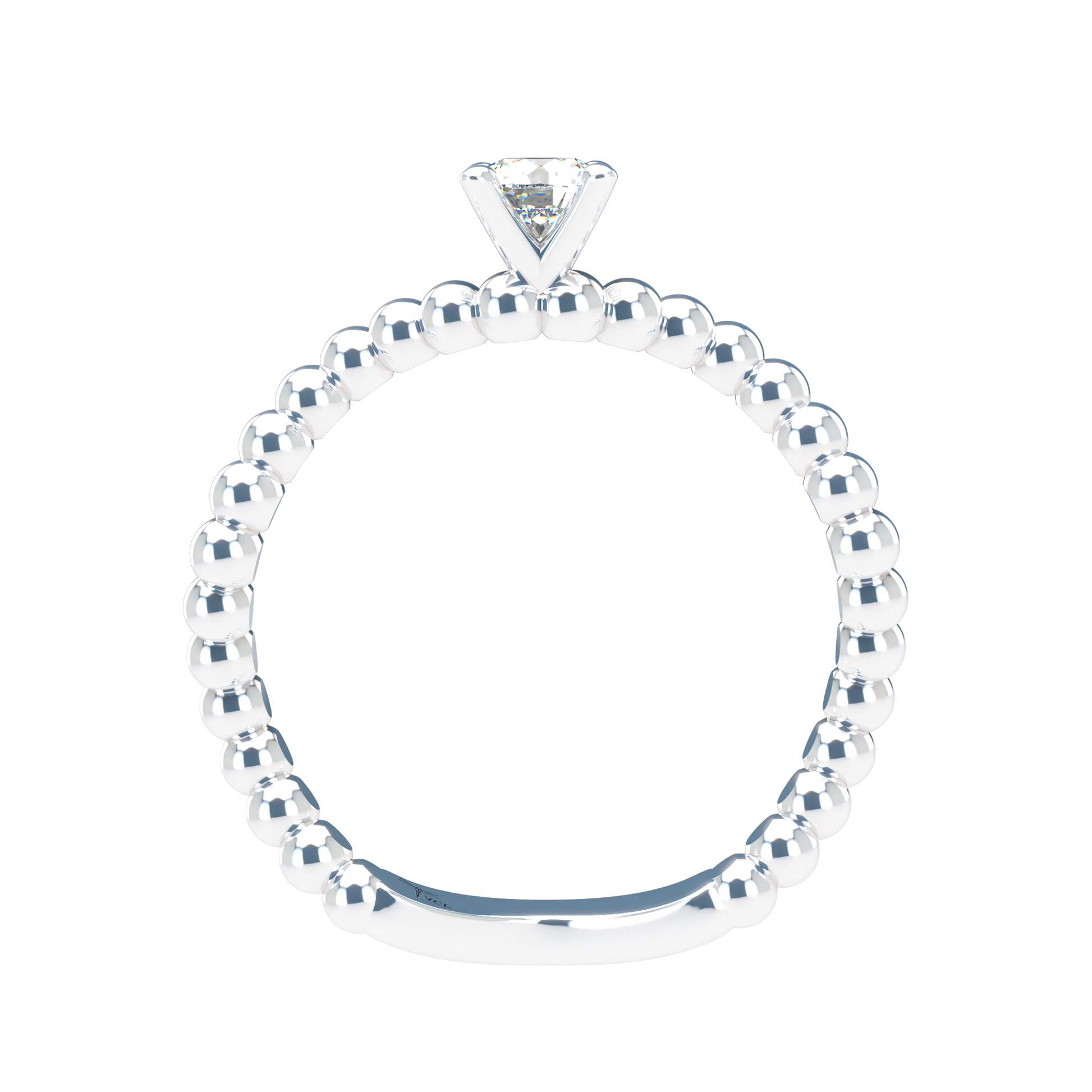 Customizable Diamond Bezel/Prong Wave stacking Ring - ™ Joaillerie VCL