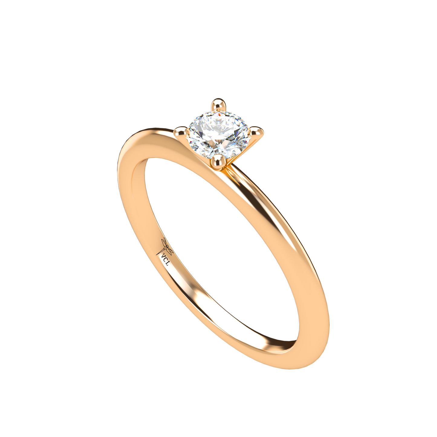 Customizable Diamond Bezel/Prong straight stacking Ring - ™ Joaillerie VCL