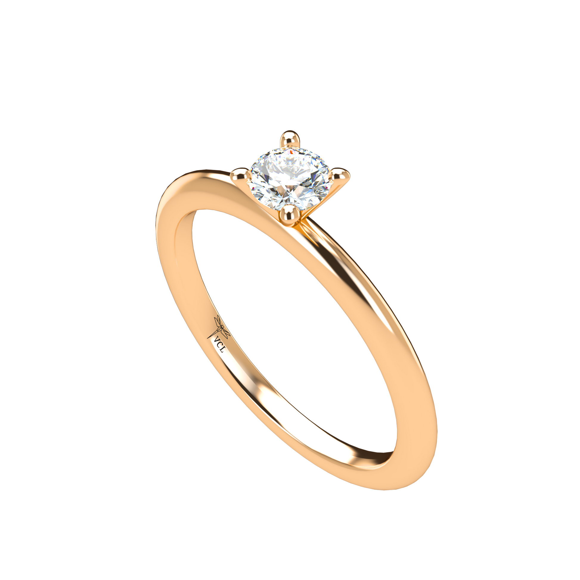 Customizable Diamond Bezel/Prong straight stacking Ring - ™ Joaillerie VCL