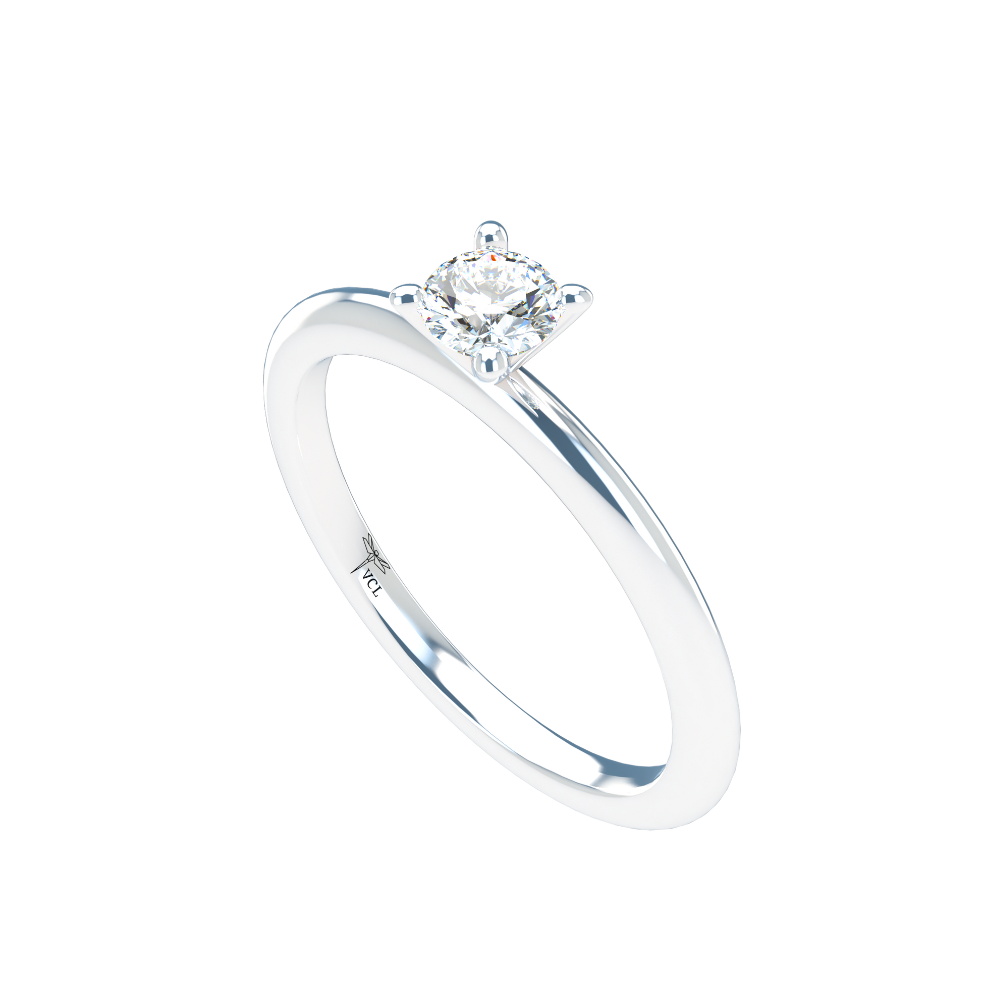 Customizable Diamond Bezel/Prong straight stacking Ring - ™ Joaillerie VCL