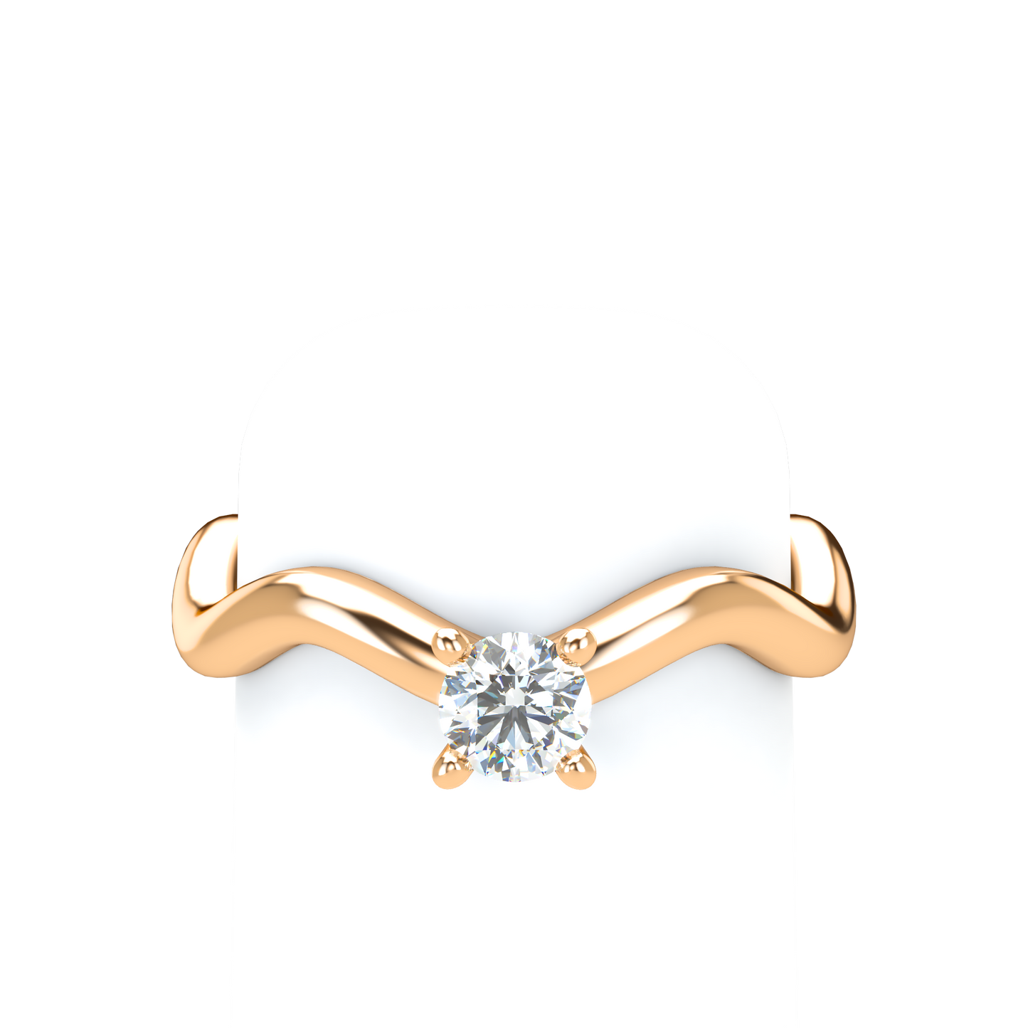 Customizable Diamond Bezel/Prong Wave stacking Ring - ™ Joaillerie VCL
