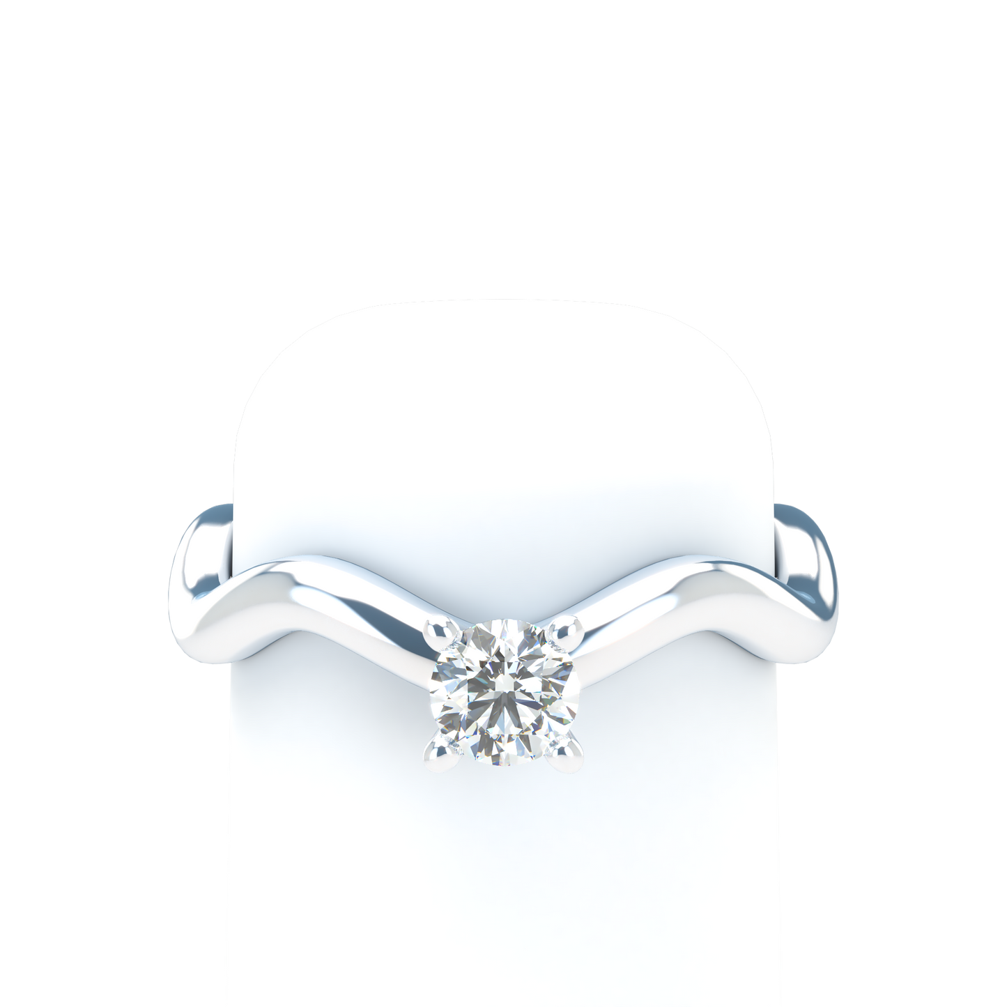 Customizable Diamond Bezel/Prong Wave stacking Ring - ™ Joaillerie VCL