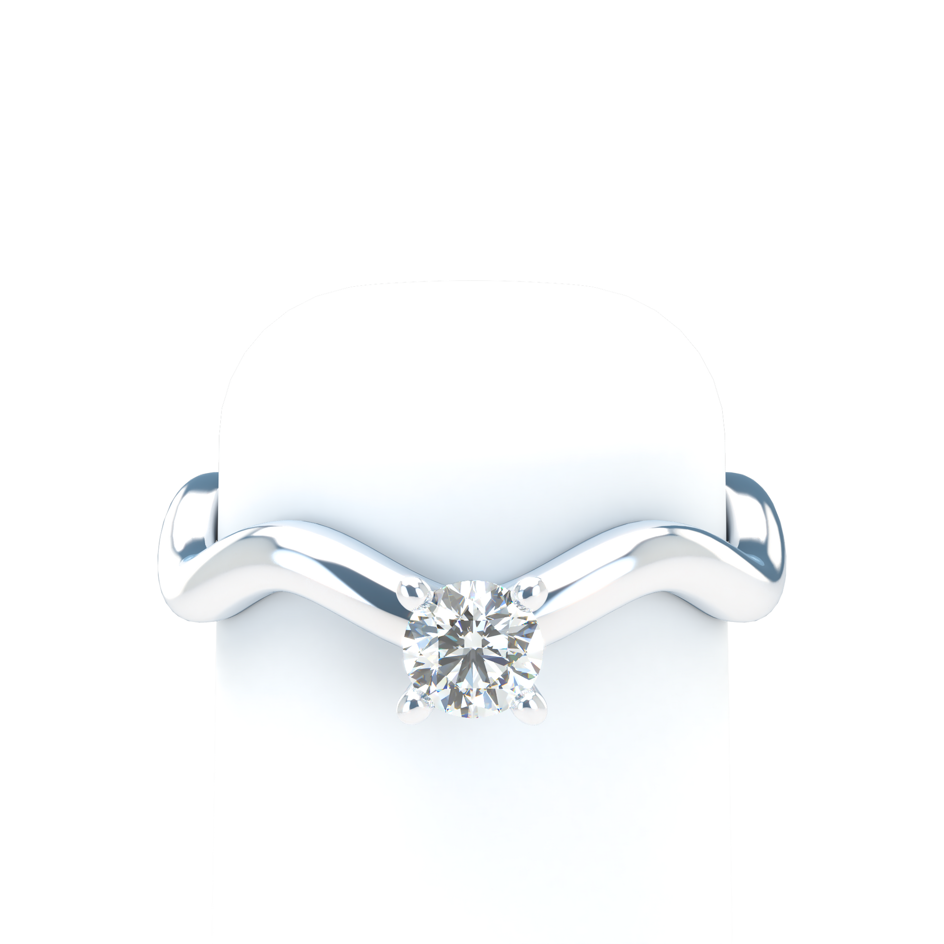 Customizable Diamond Bezel/Prong Wave stacking Ring - ™ Joaillerie VCL
