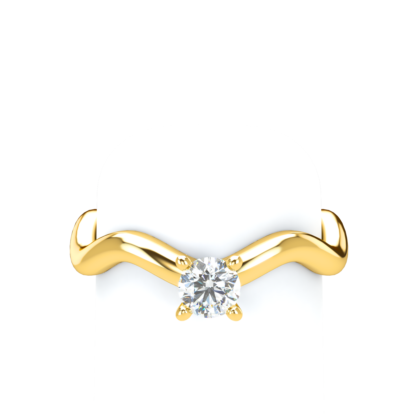 Customizable Diamond Bezel/Prong Wave stacking Ring - ™ Joaillerie VCL