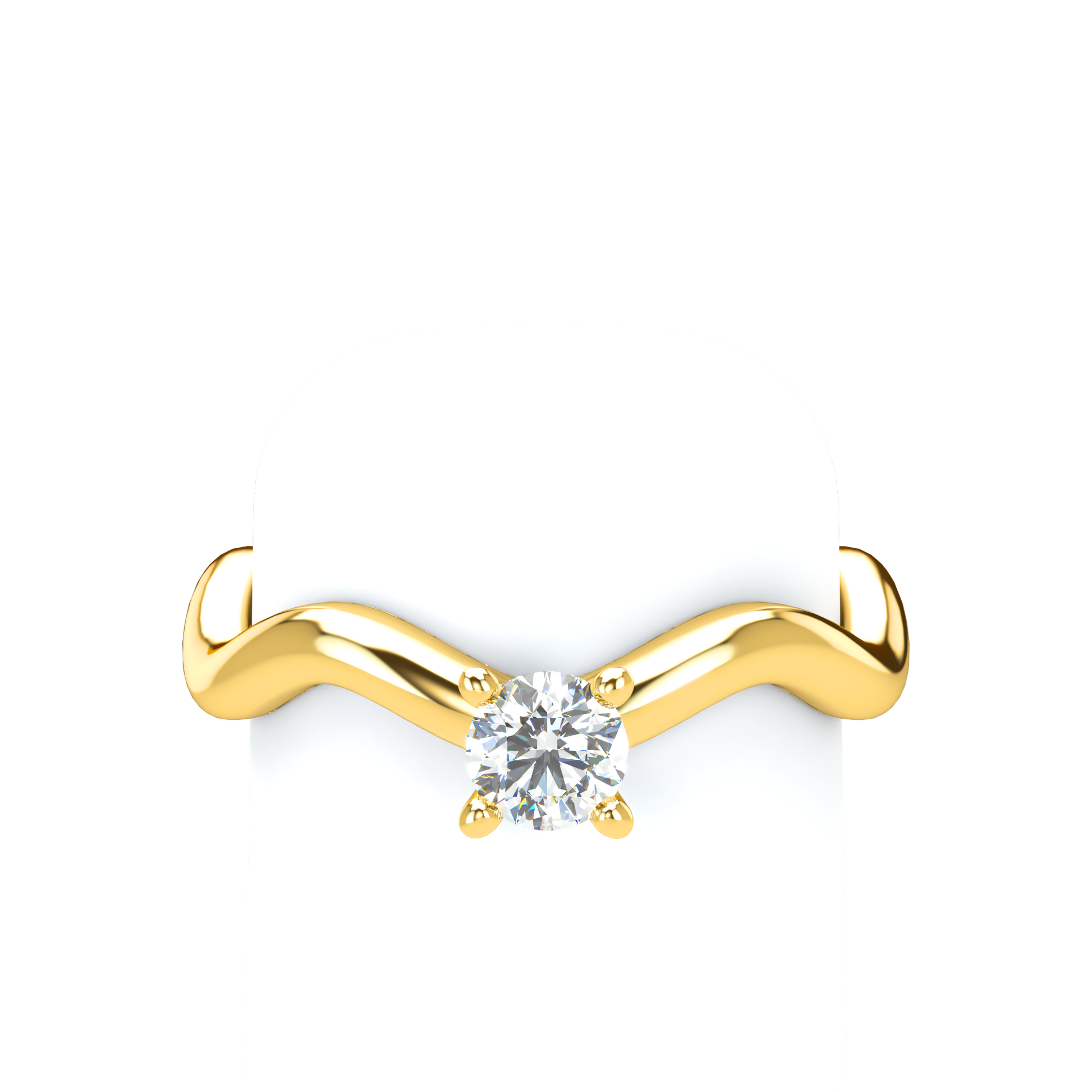 Customizable Diamond Bezel/Prong Wave stacking Ring - ™ Joaillerie VCL