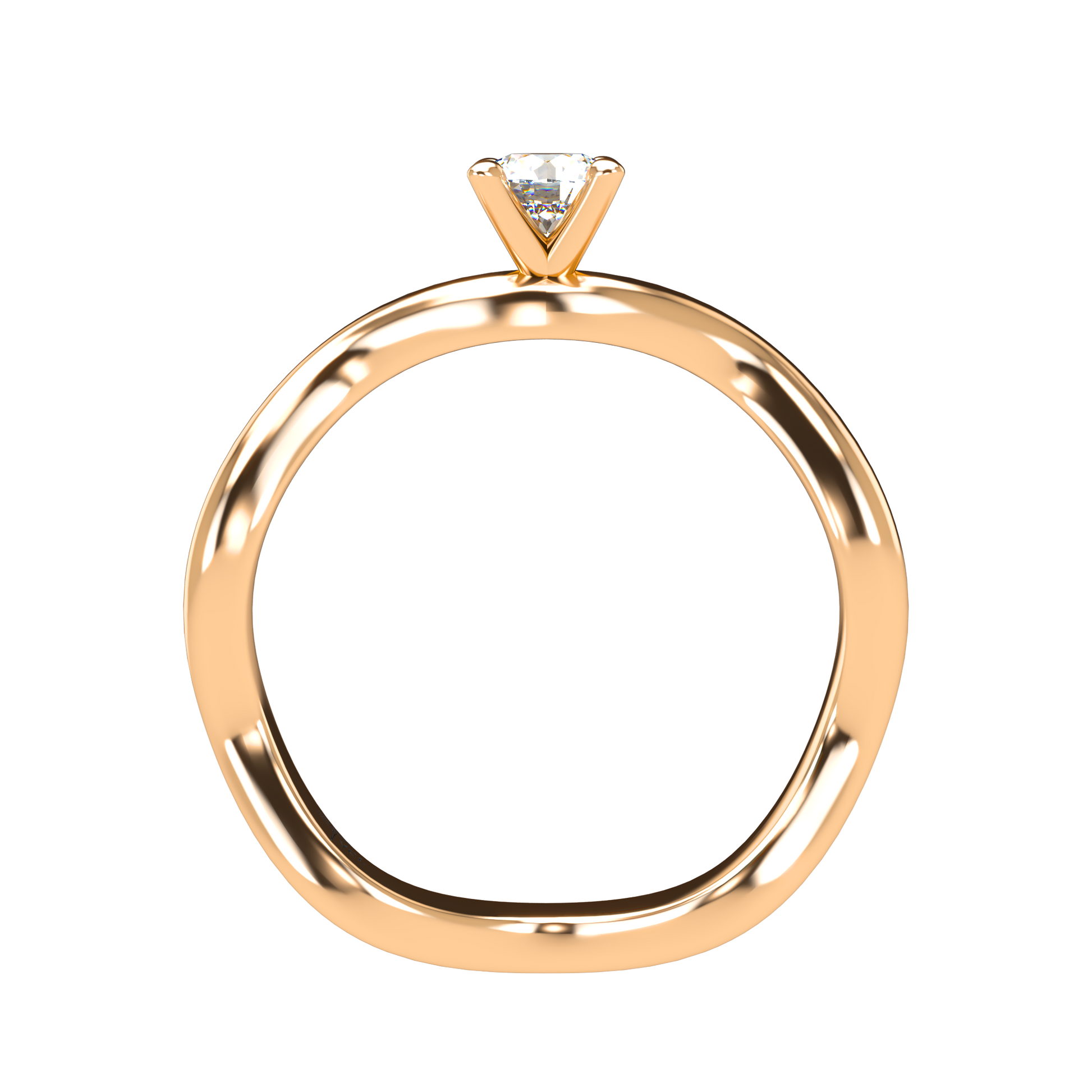 Customizable Diamond Bezel/Prong Wave stacking Ring - ™ Joaillerie VCL