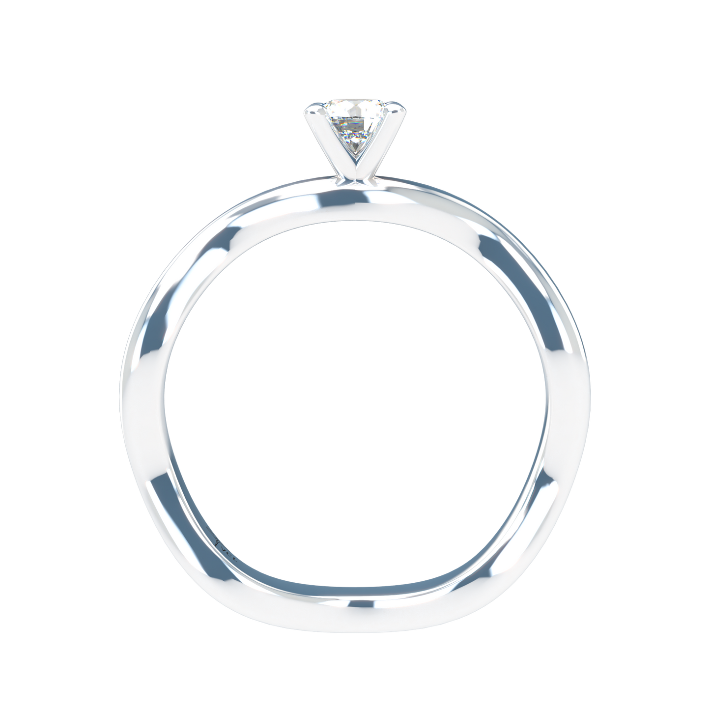 Customizable Diamond Bezel/Prong Wave stacking Ring - ™ Joaillerie VCL