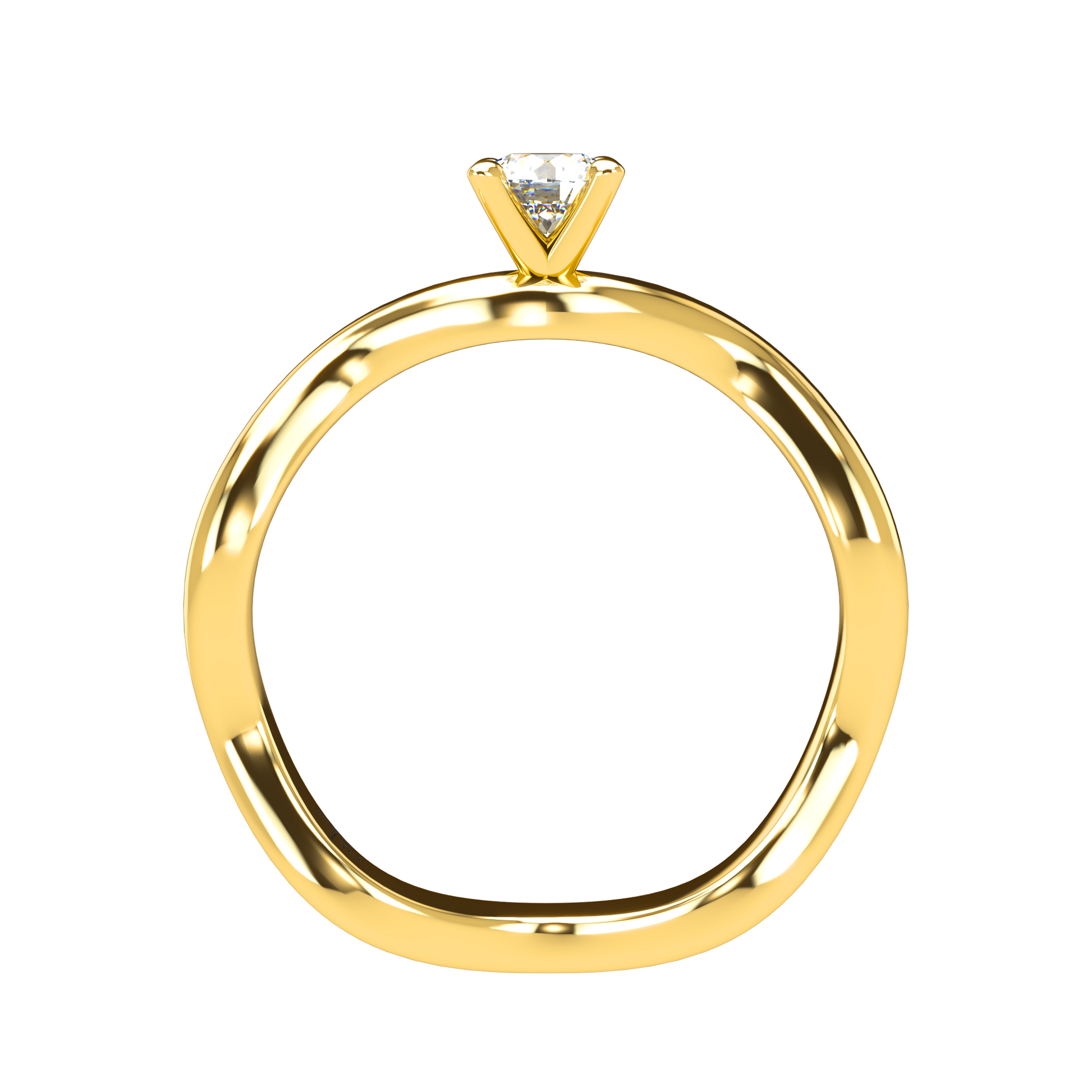 Customizable Diamond Bezel/Prong Wave stacking Ring - ™ Joaillerie VCL
