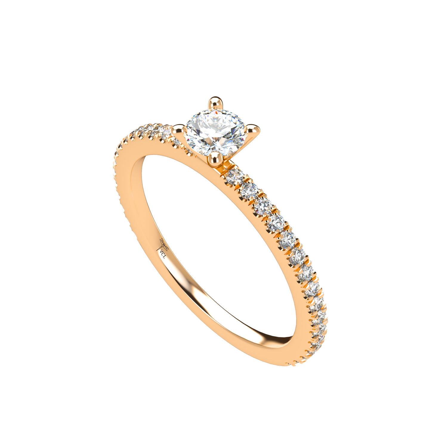 Customizable Diamond Bezel/Prong straight stacking Ring - ™ Joaillerie VCL