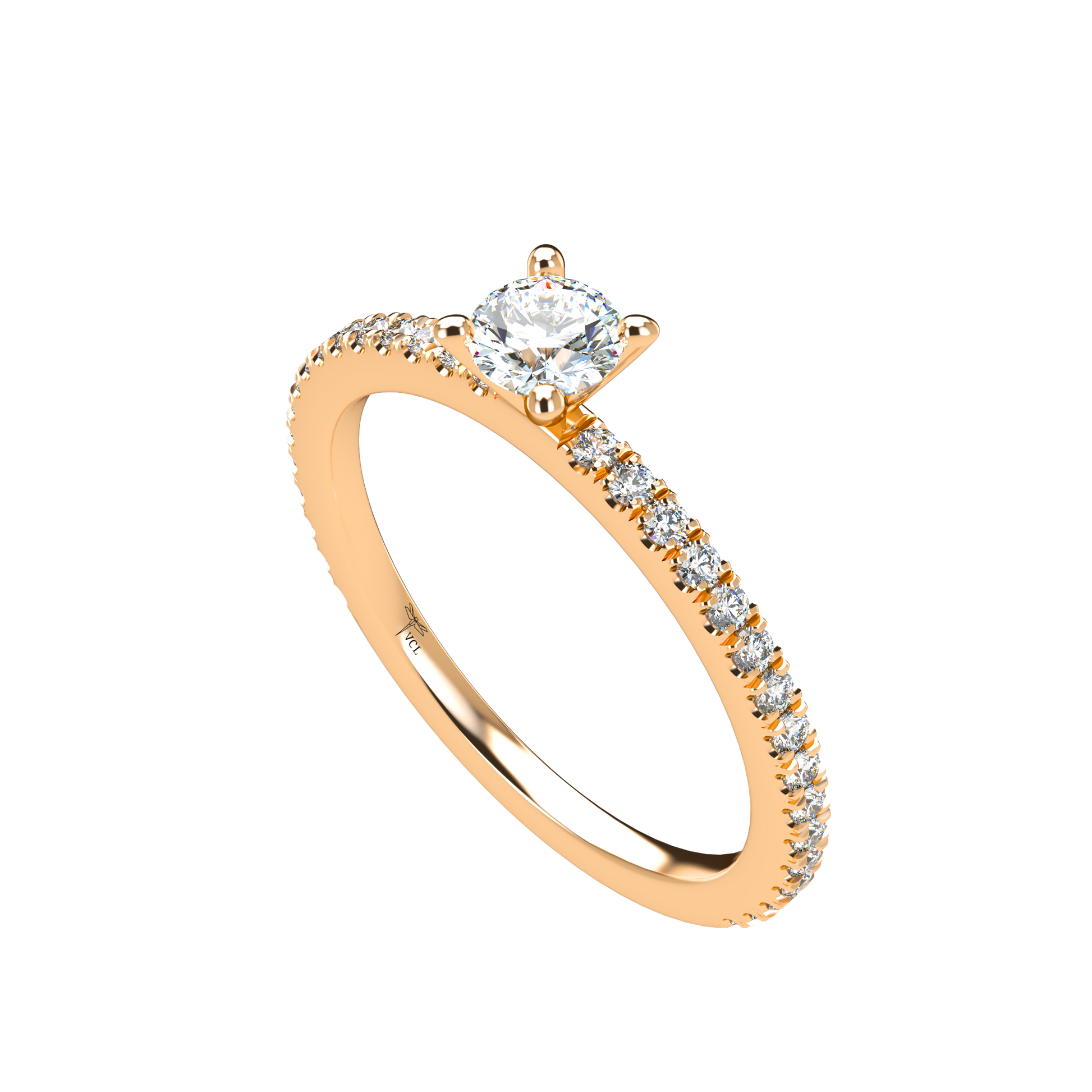 Customizable Diamond Bezel/Prong straight stacking Ring - ™ Joaillerie VCL