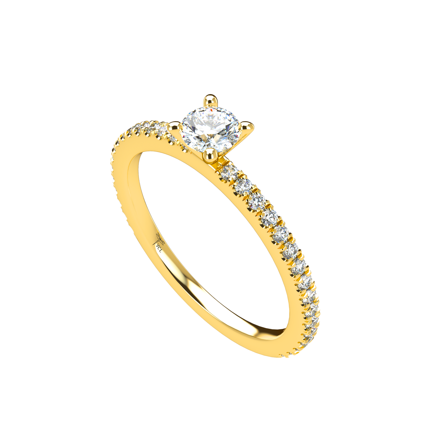 Customizable Diamond Bezel/Prong straight stacking Ring - ™ Joaillerie VCL