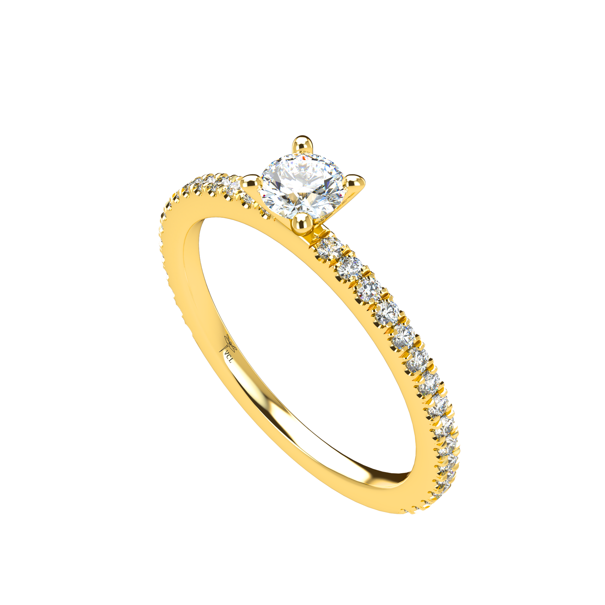 Customizable Diamond Bezel/Prong straight stacking Ring - ™ Joaillerie VCL