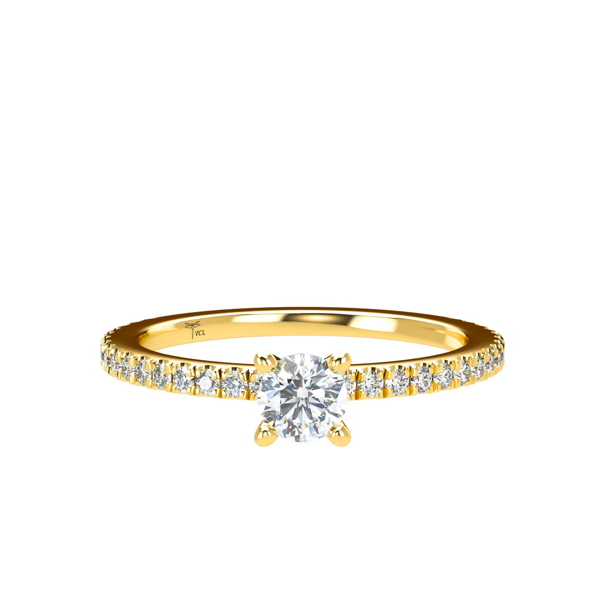 Customizable Diamond Bezel/Prong straight stacking Ring - ™ Joaillerie VCL