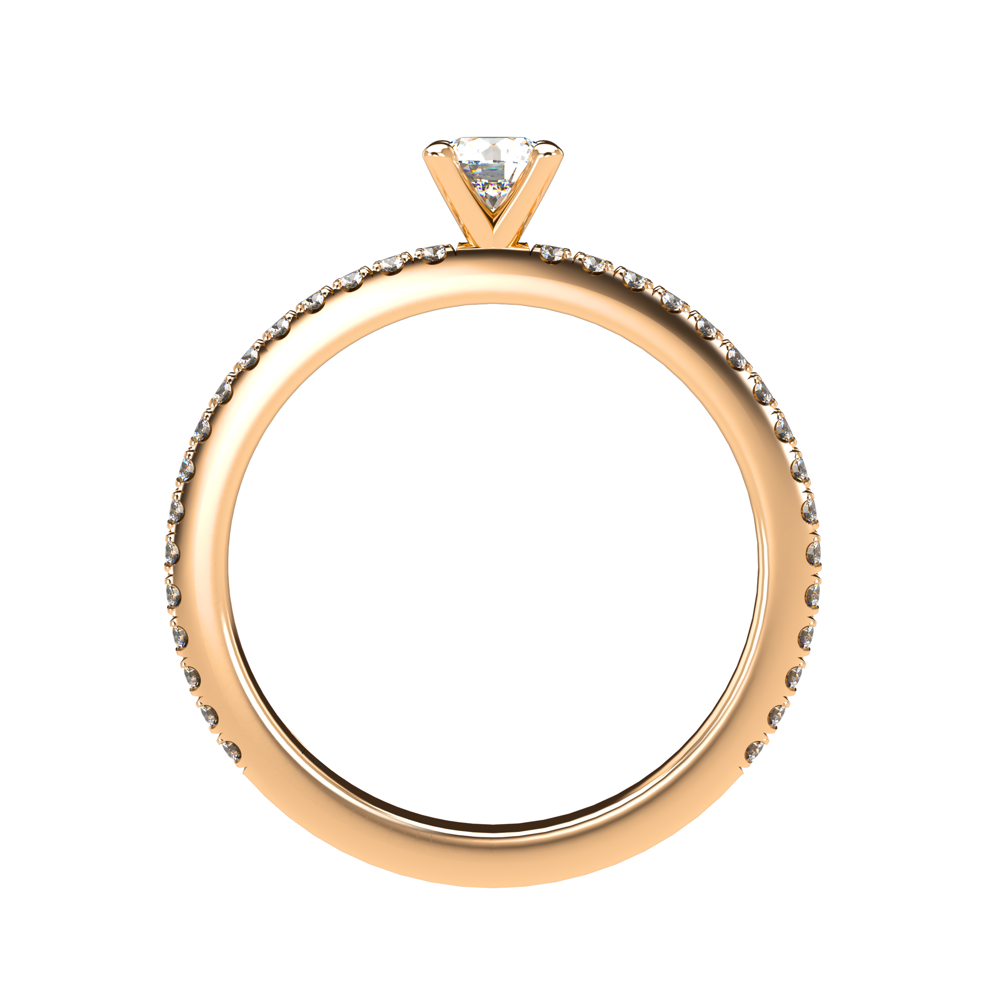 Customizable Diamond Bezel/Prong straight stacking Ring - ™ Joaillerie VCL