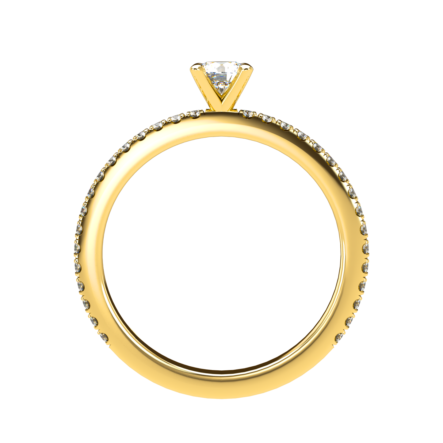 Customizable Diamond Bezel/Prong straight stacking Ring - ™ Joaillerie VCL