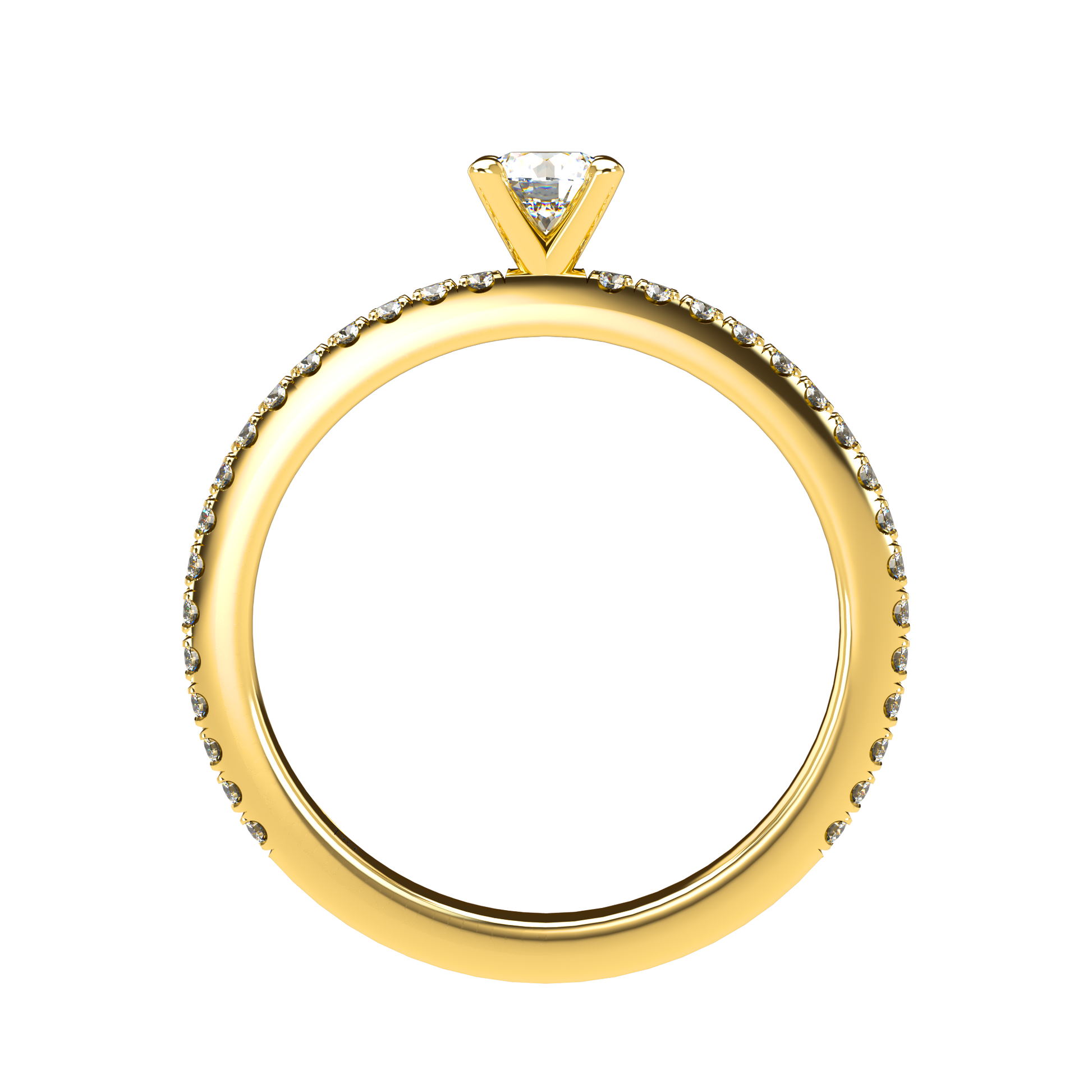Customizable Diamond Bezel/Prong straight stacking Ring - ™ Joaillerie VCL