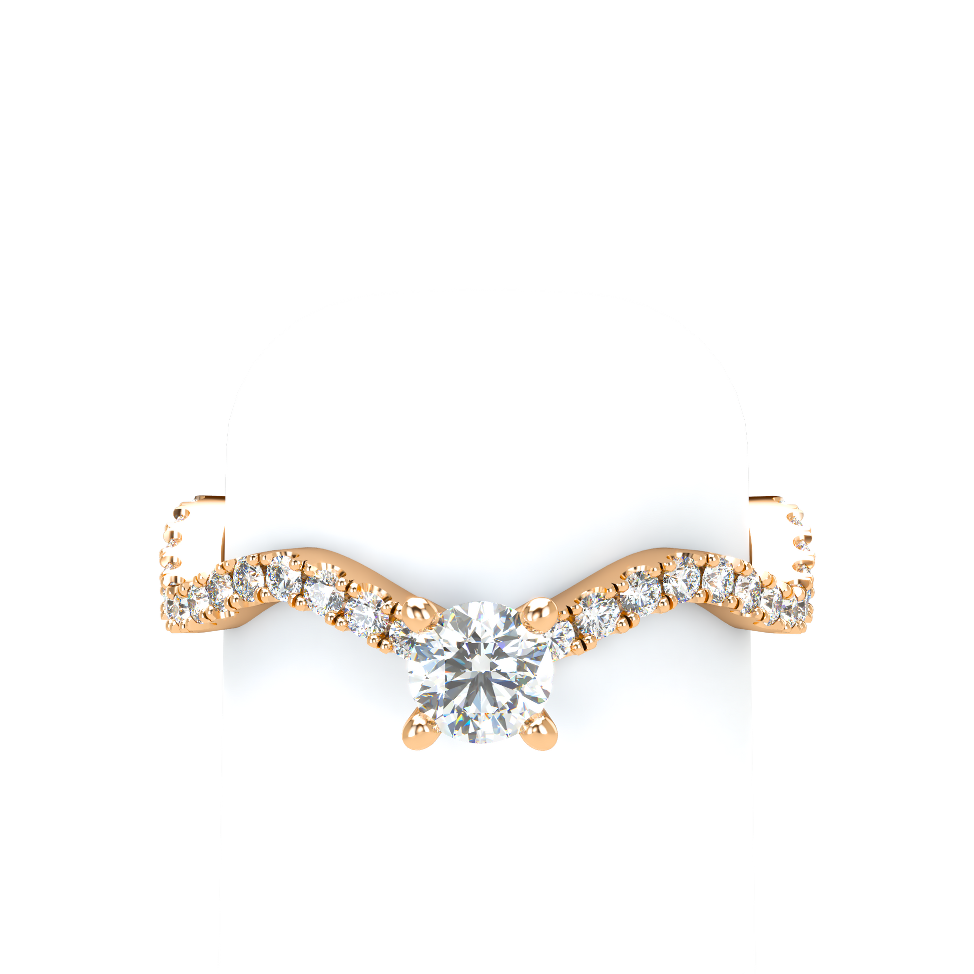 Customizable Diamond Bezel/Prong Wave stacking Ring - ™ Joaillerie VCL