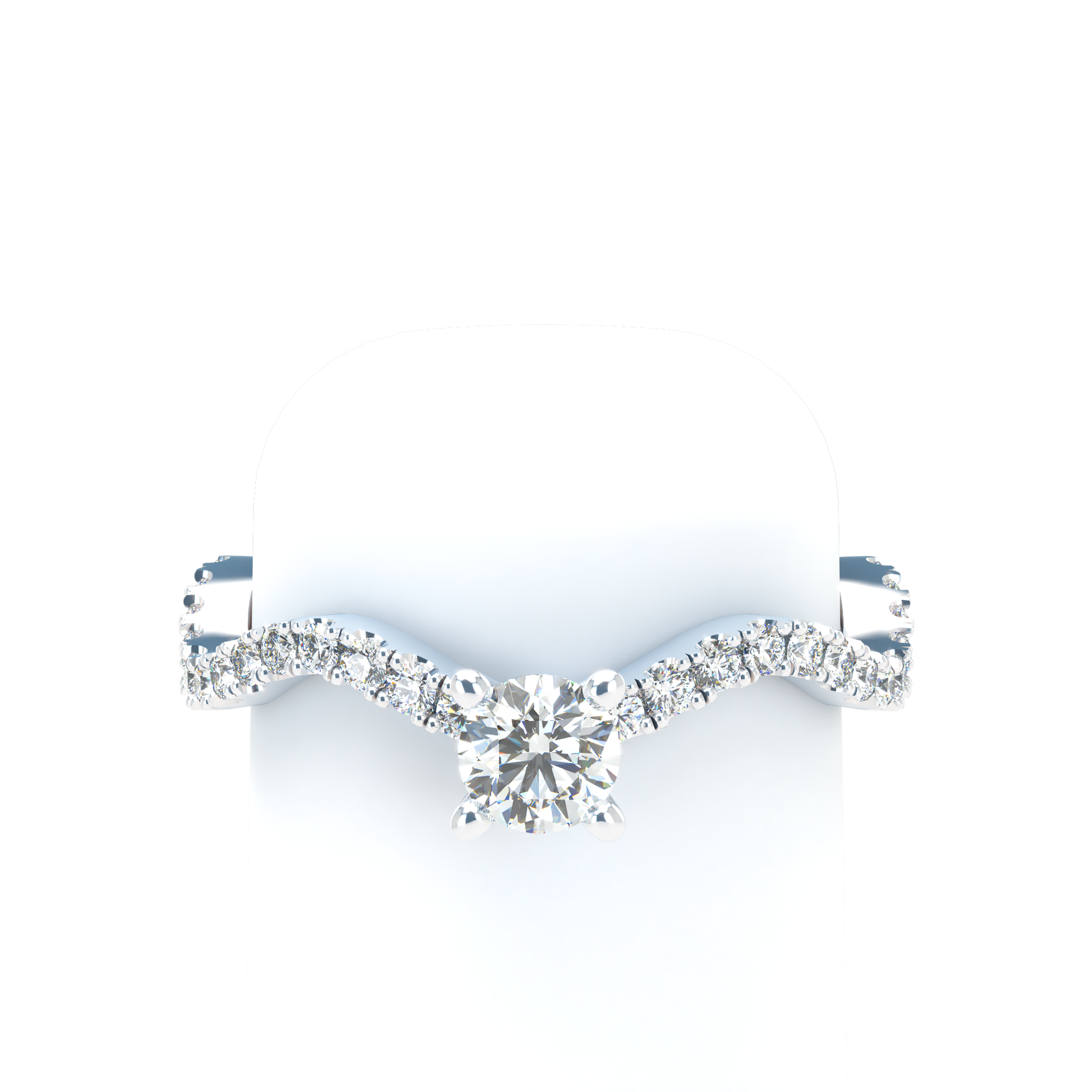 Customizable Diamond Bezel/Prong Wave stacking Ring - ™ Joaillerie VCL