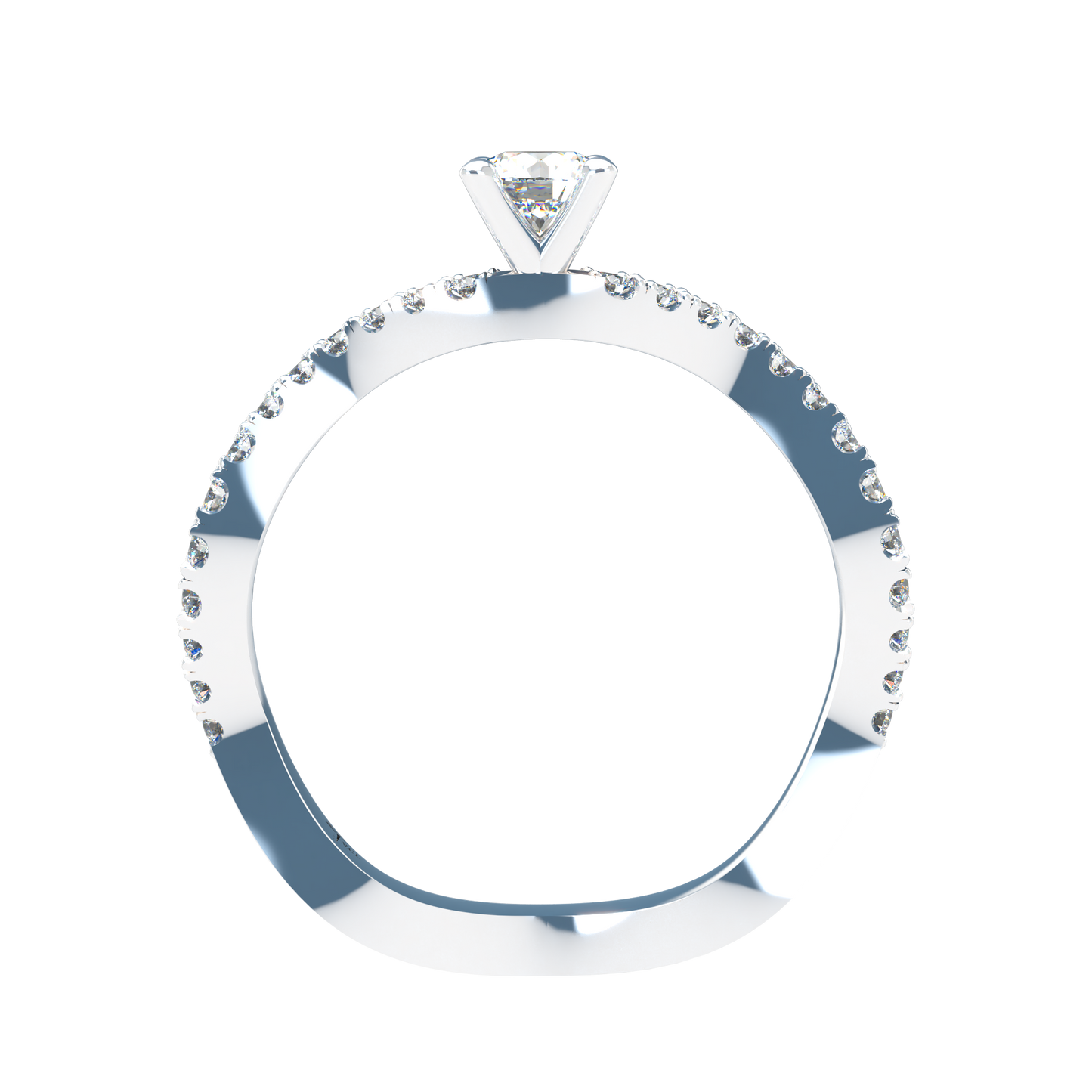 Customizable Diamond Bezel/Prong Wave stacking Ring - ™ Joaillerie VCL