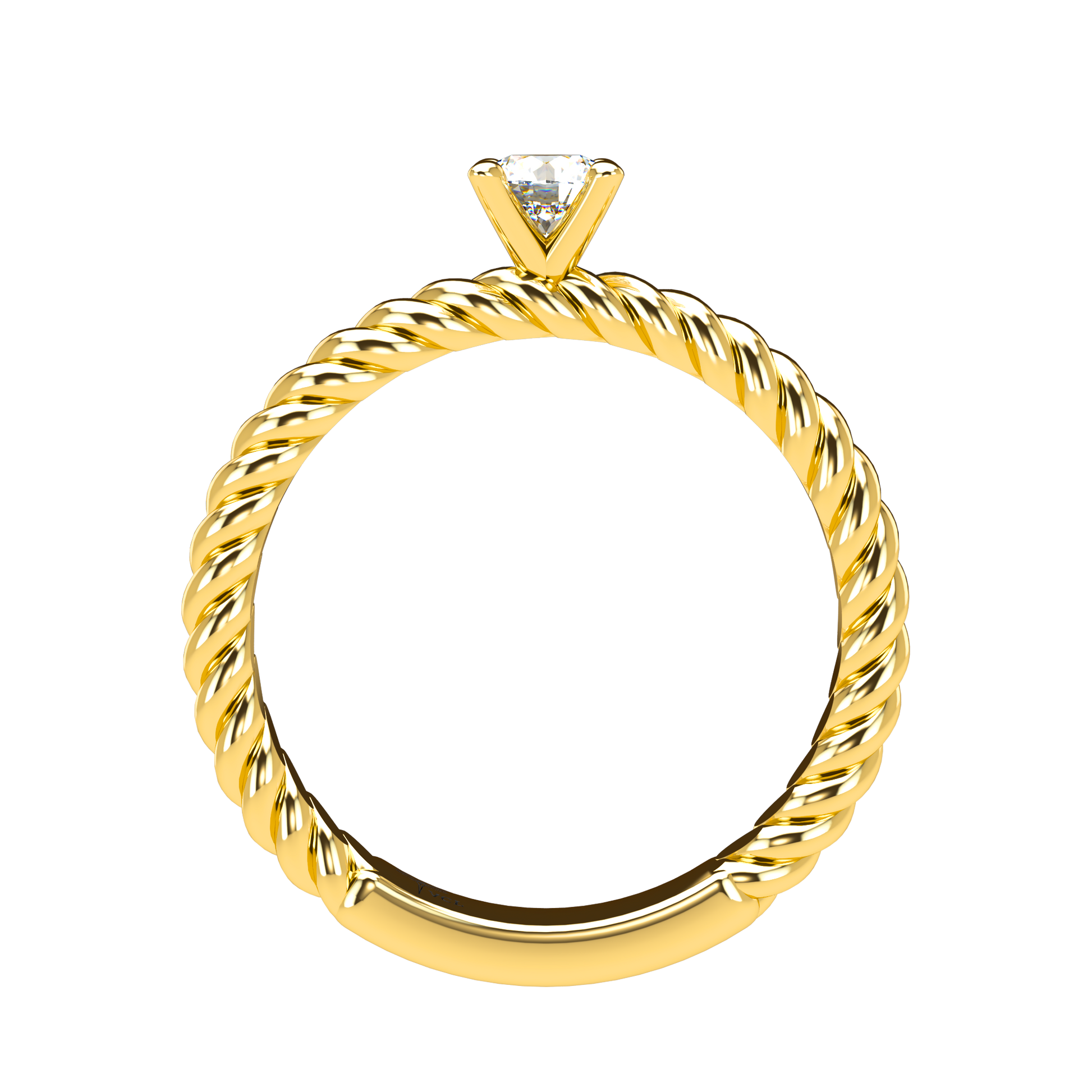 Customizable Diamond Bezel/Prong straight stacking Ring - ™ Joaillerie VCL