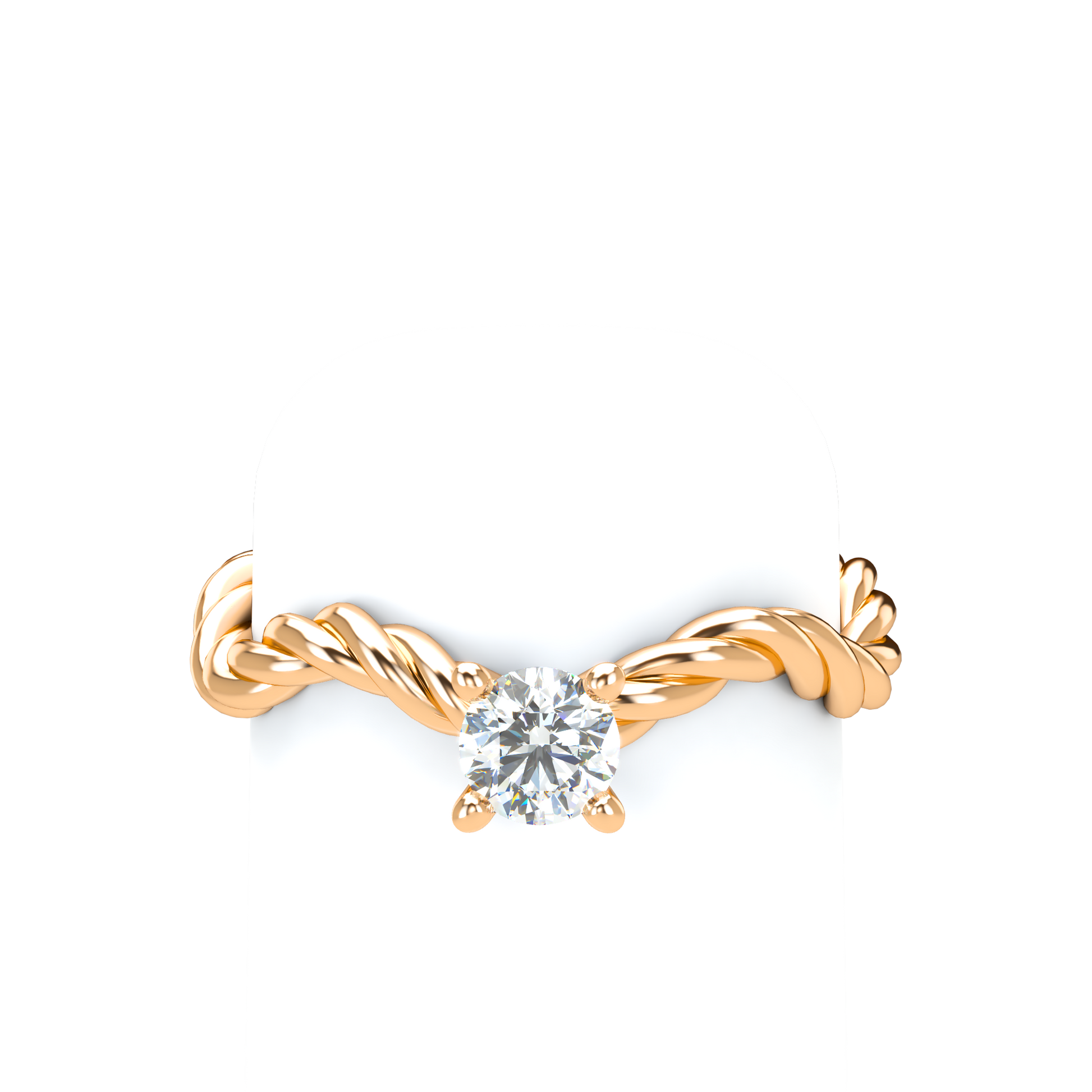 Customizable Diamond Bezel/Prong Wave stacking Ring - ™ Joaillerie VCL