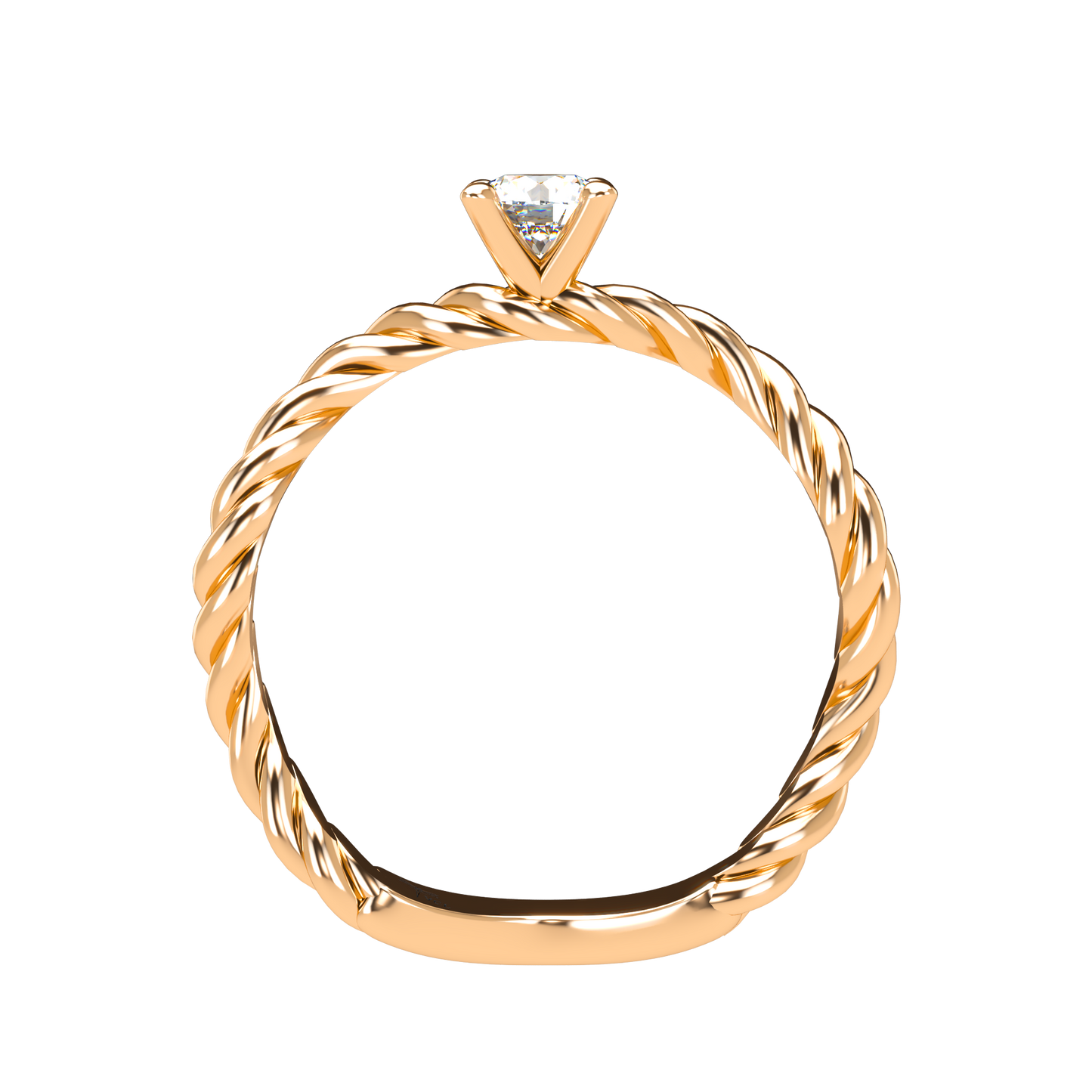 Customizable Diamond Bezel/Prong Wave stacking Ring - ™ Joaillerie VCL