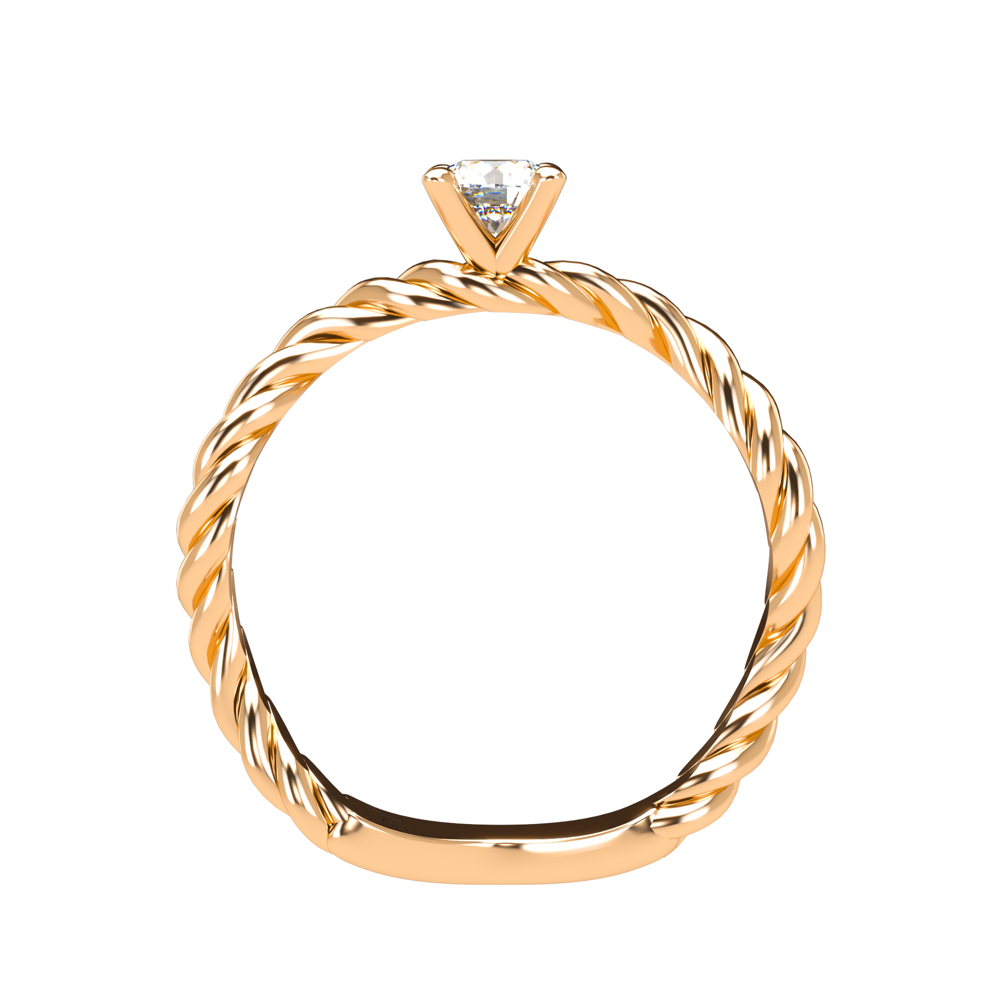 Customizable Diamond Bezel/Prong Wave stacking Ring - ™ Joaillerie VCL