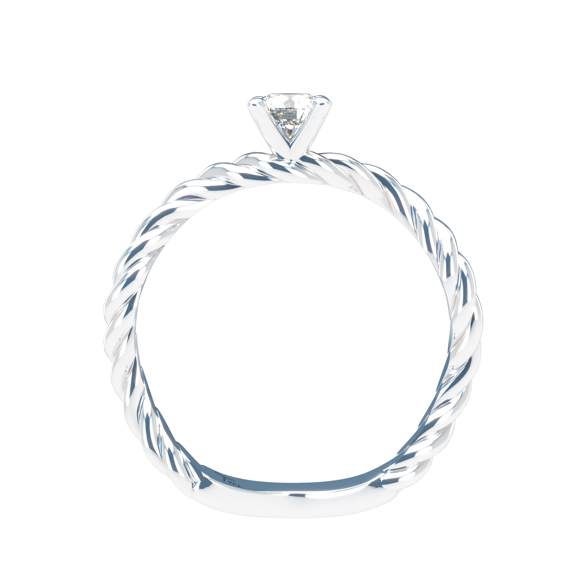 Customizable Diamond Bezel/Prong Wave stacking Ring - ™ Joaillerie VCL