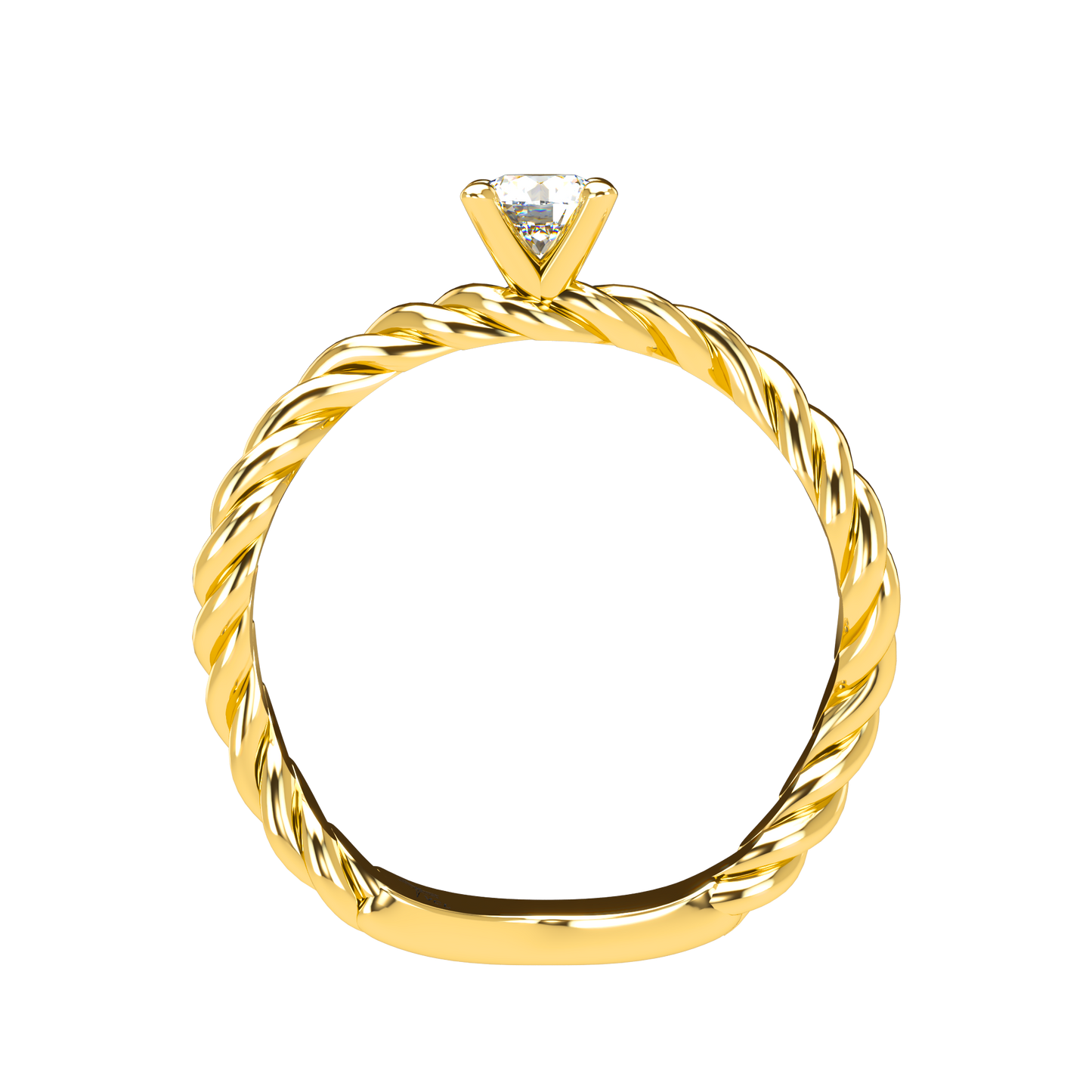 Customizable Diamond Bezel/Prong Wave stacking Ring - ™ Joaillerie VCL