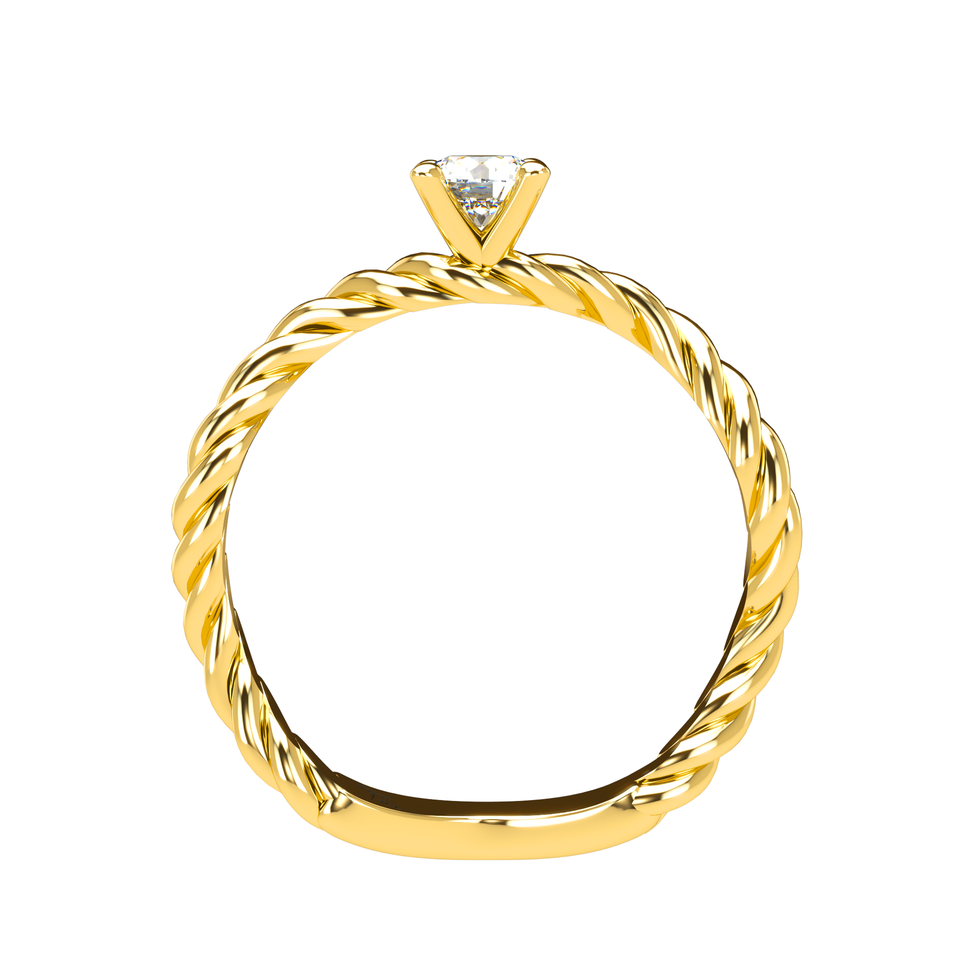 Customizable Diamond Bezel/Prong Wave stacking Ring - ™ Joaillerie VCL