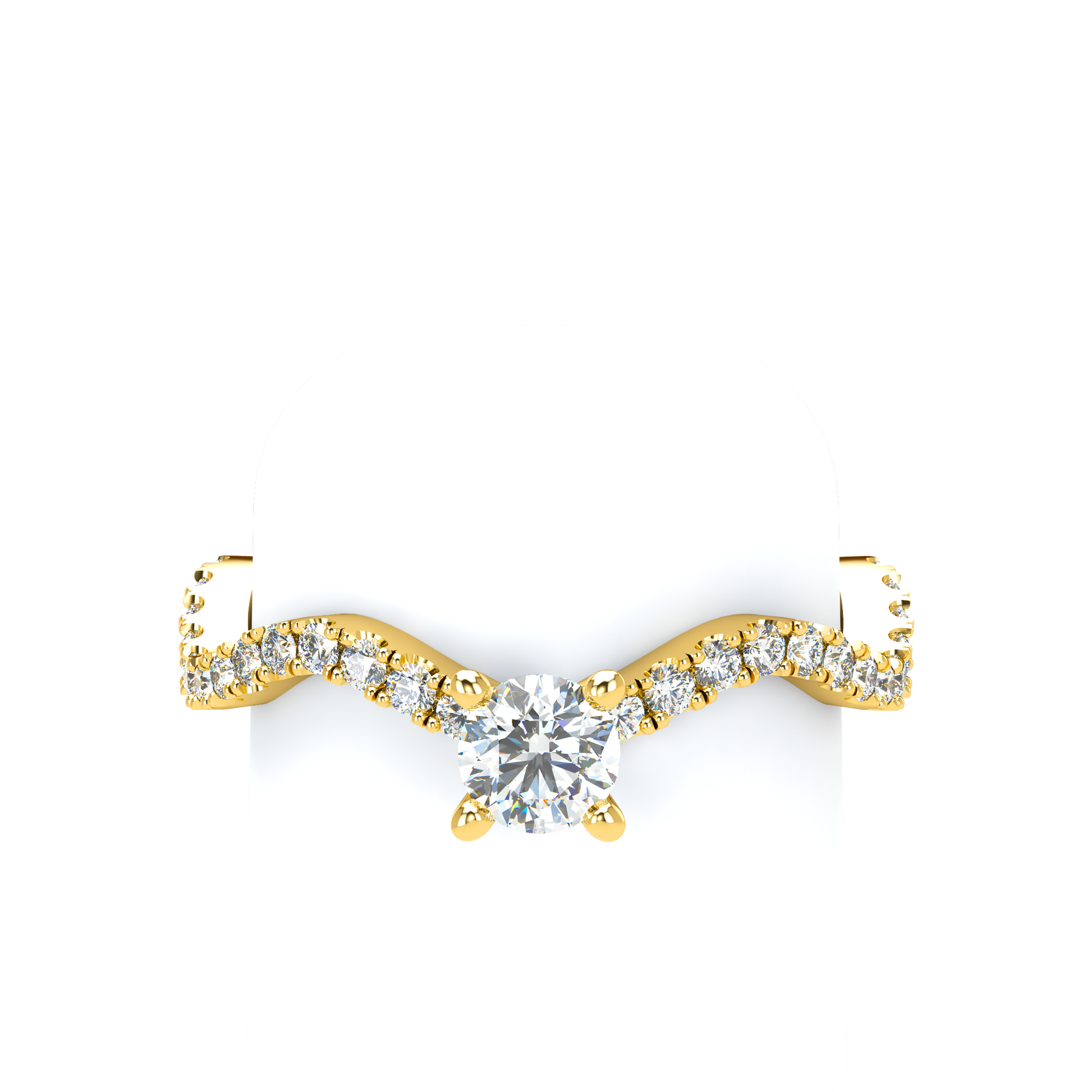 Customizable Diamond Bezel/Prong Wave stacking Ring - ™ Joaillerie VCL