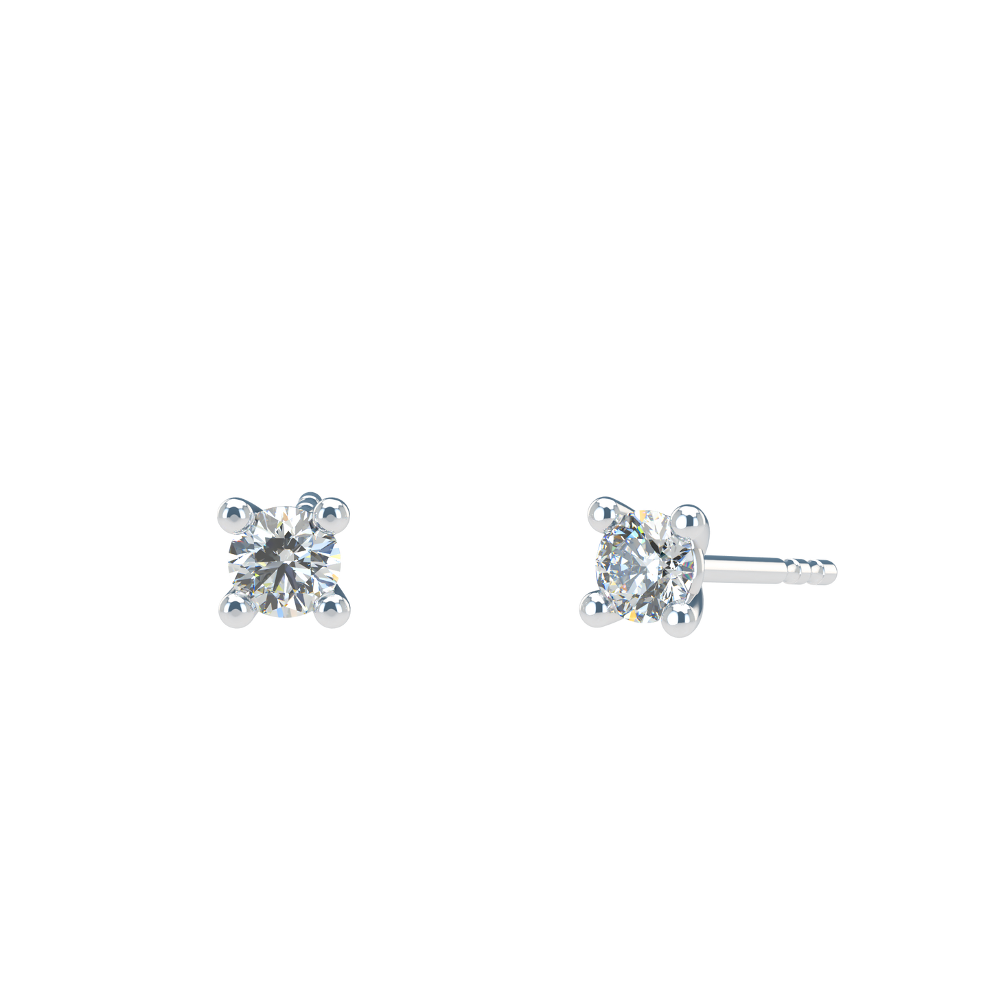 Small Martini 4 Prongs Diamond Studs 0.15ct - 0.50ct