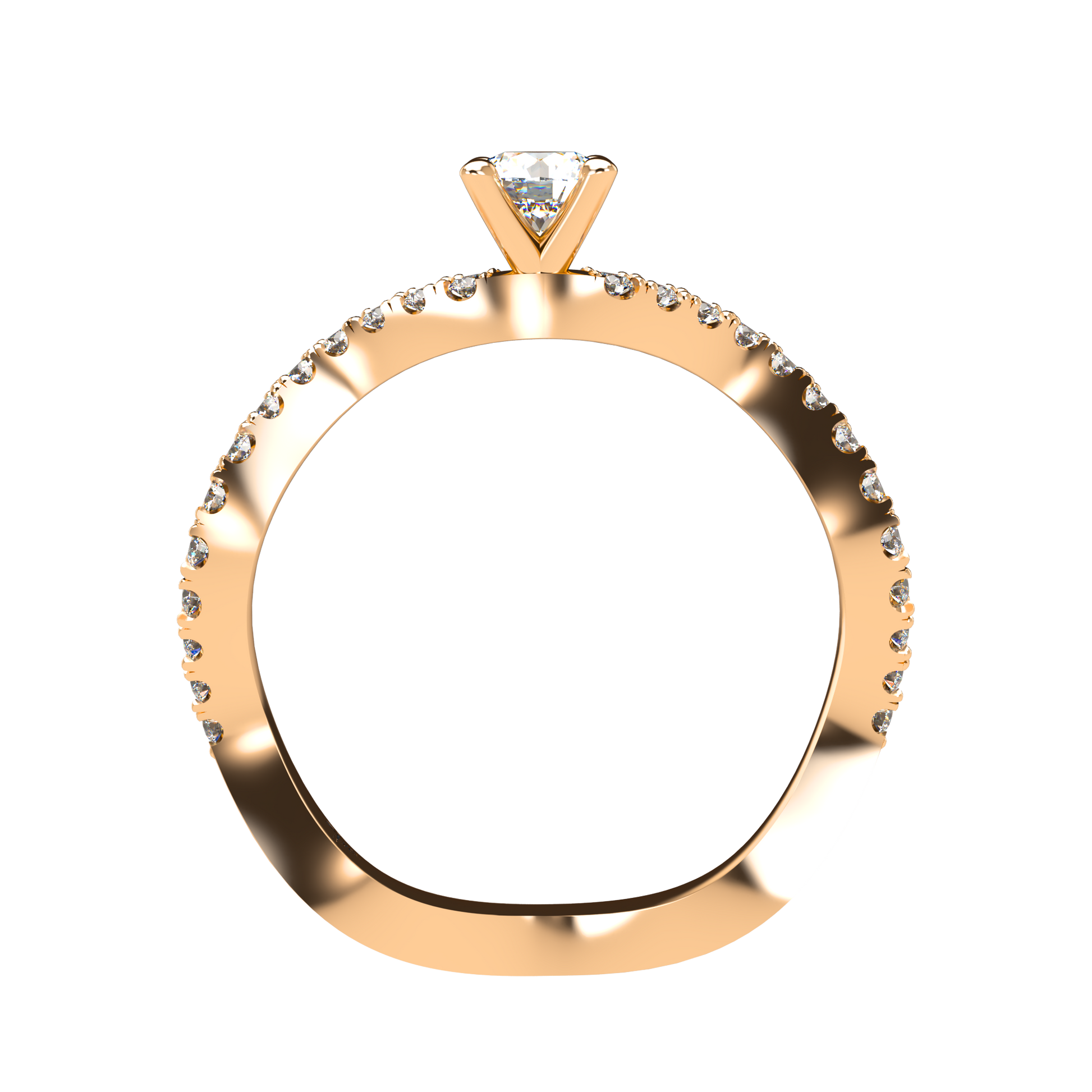 Customizable Diamond Bezel/Prong Wave stacking Ring - ™ Joaillerie VCL