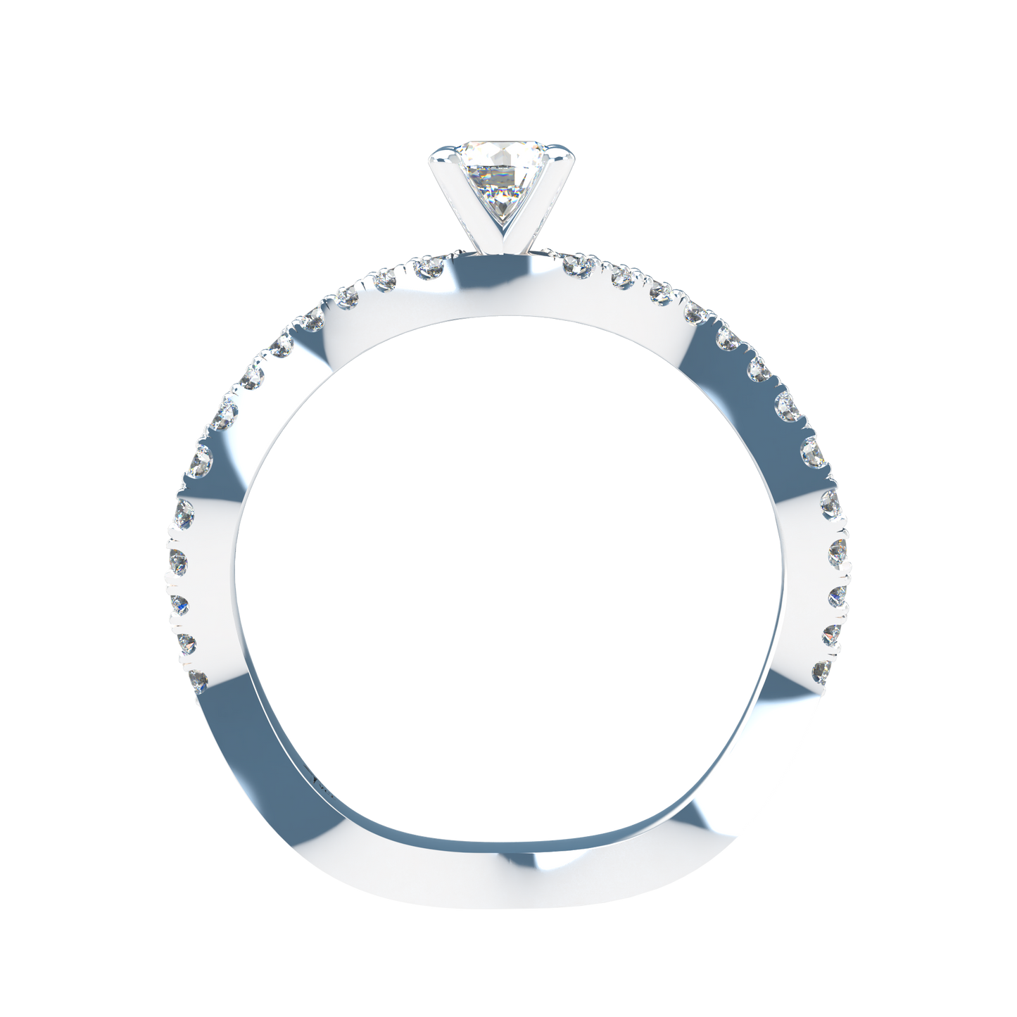Customizable Diamond Bezel/Prong Wave stacking Ring - ™ Joaillerie VCL