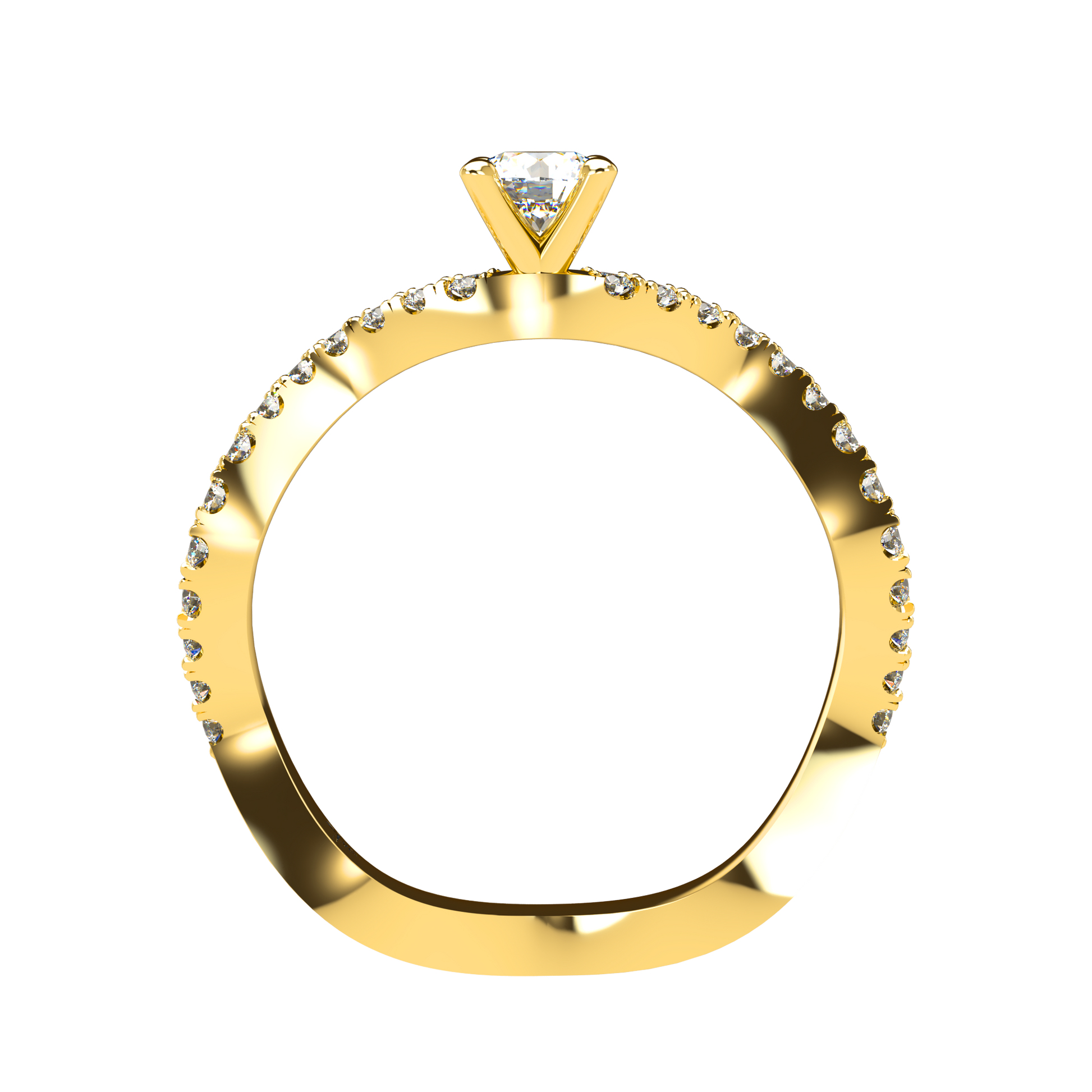 Customizable Diamond Bezel/Prong Wave stacking Ring - ™ Joaillerie VCL