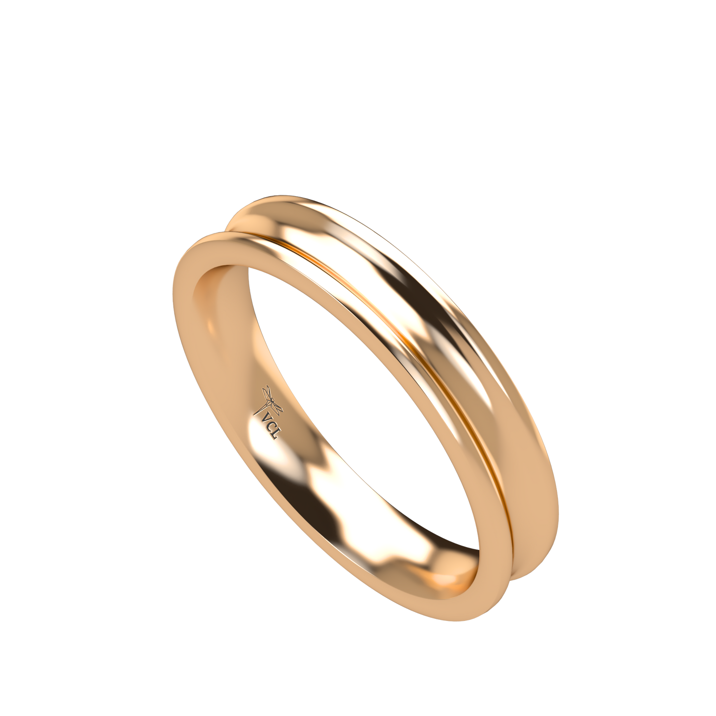 Concave wedding band wide - 2mm to 11mm