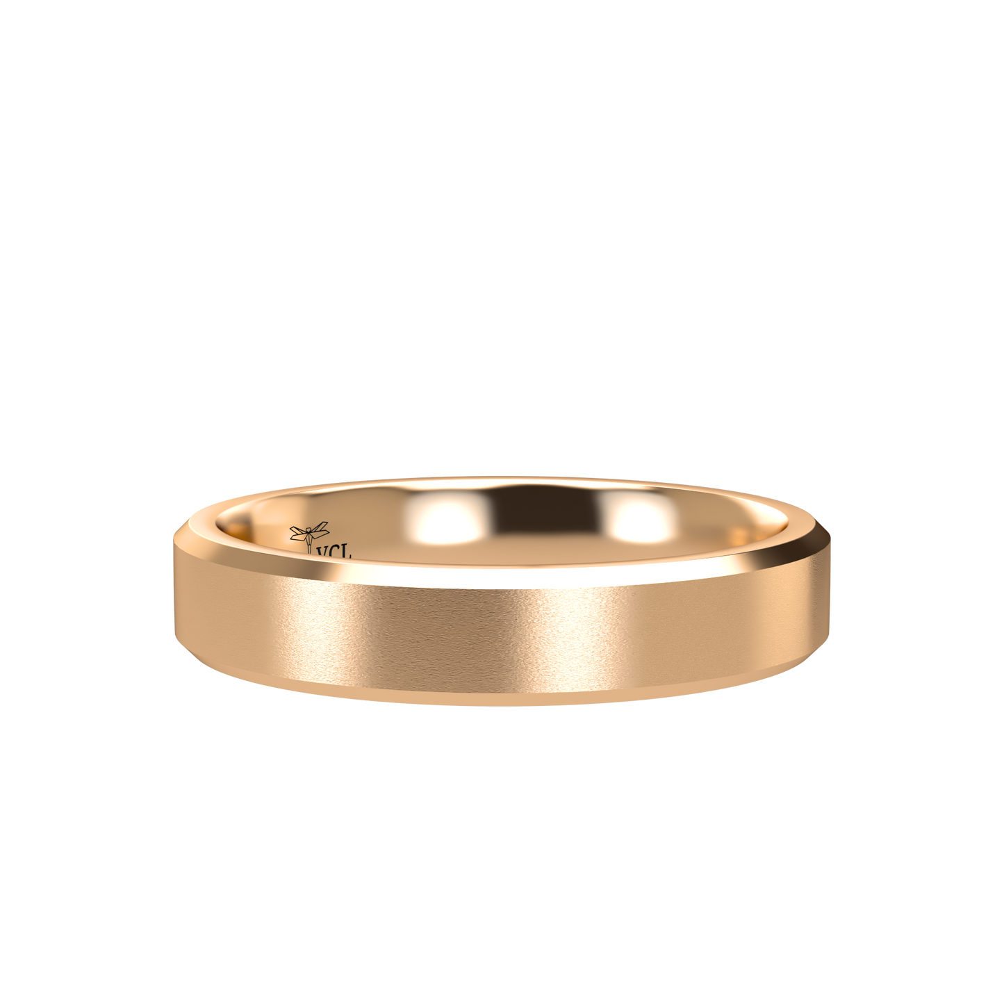 Flat bevel wedding band wide - 2mm to 11mm