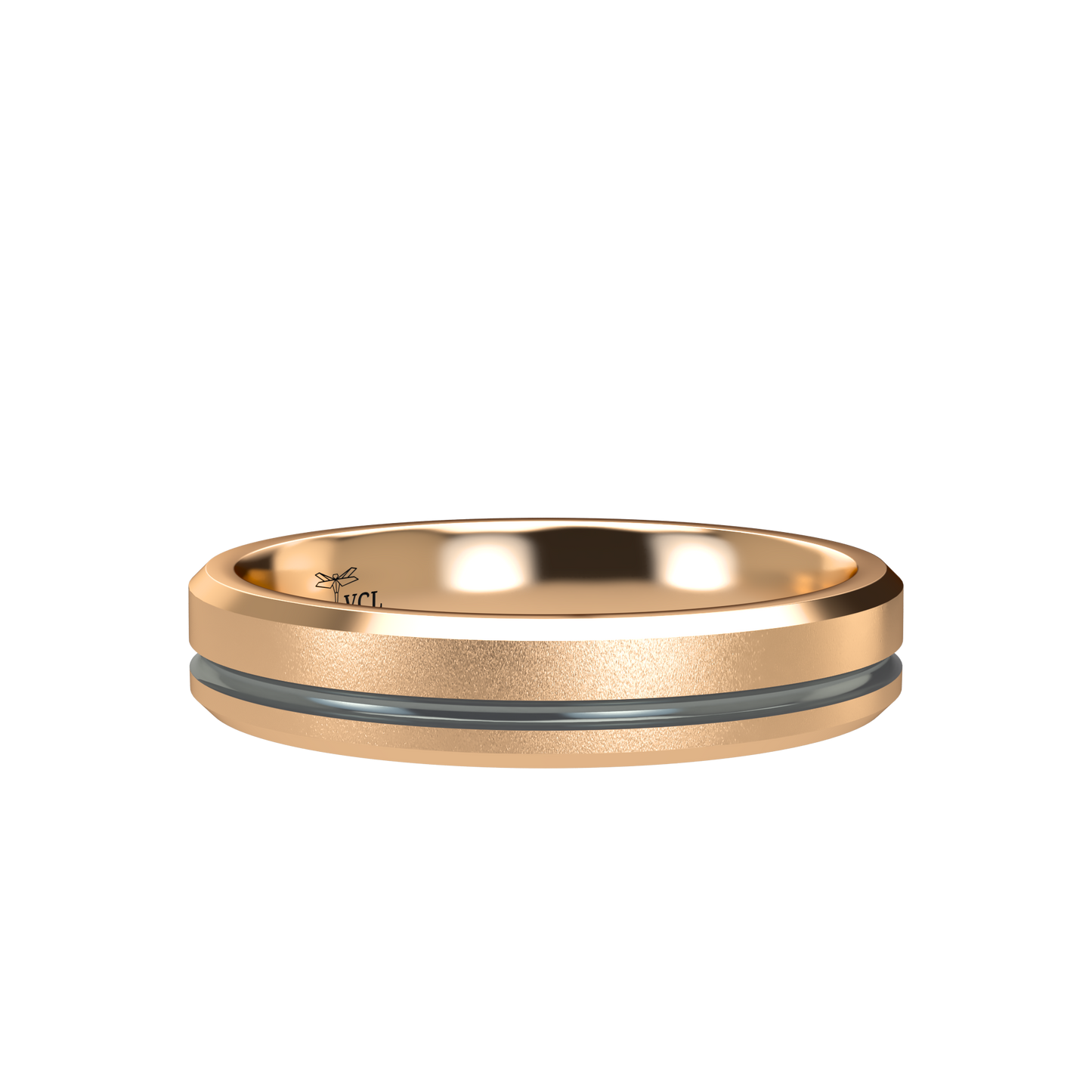 Grooved black rhodium wedding band wide - 2mm to 11mm