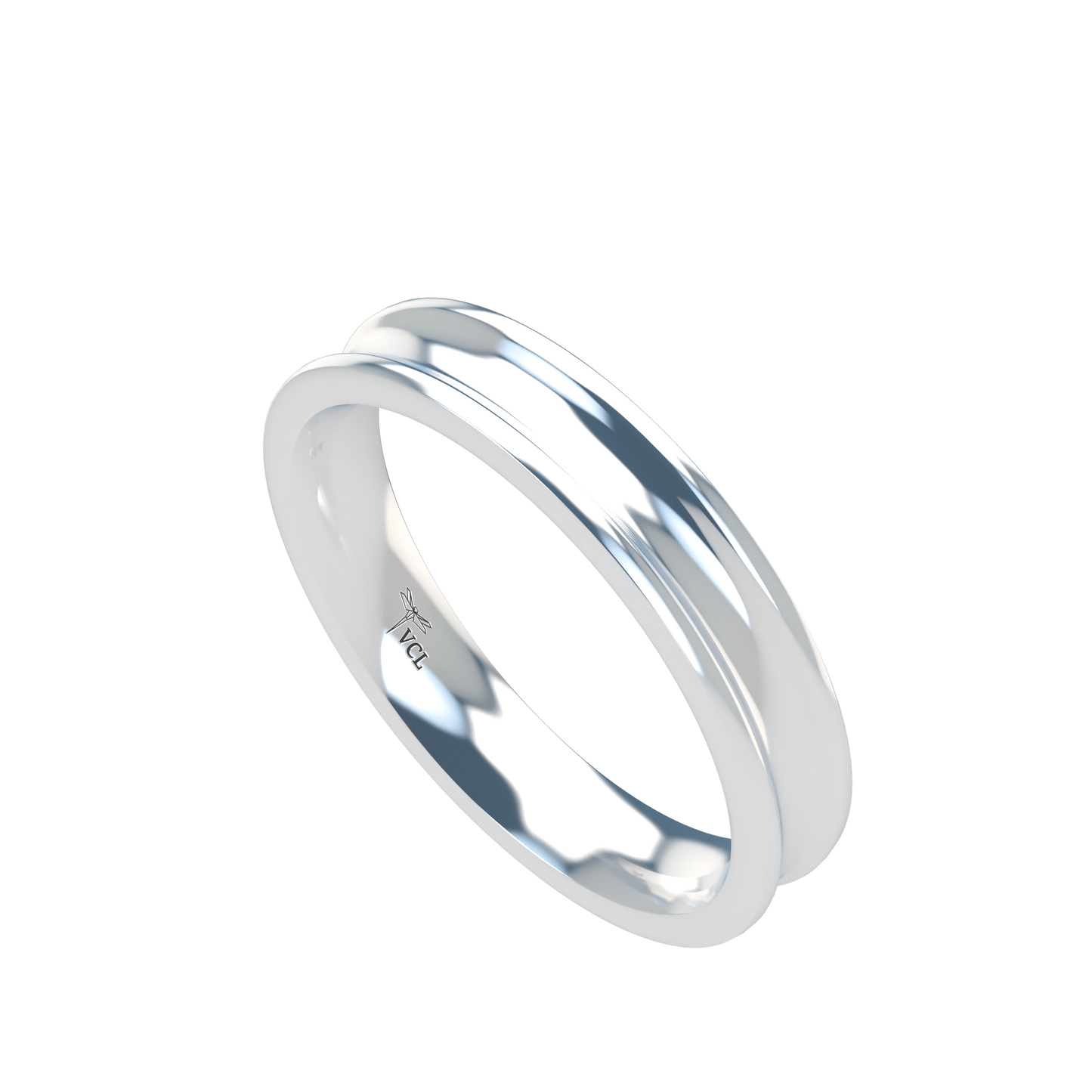 Concave wedding band wide - 2mm to 11mm