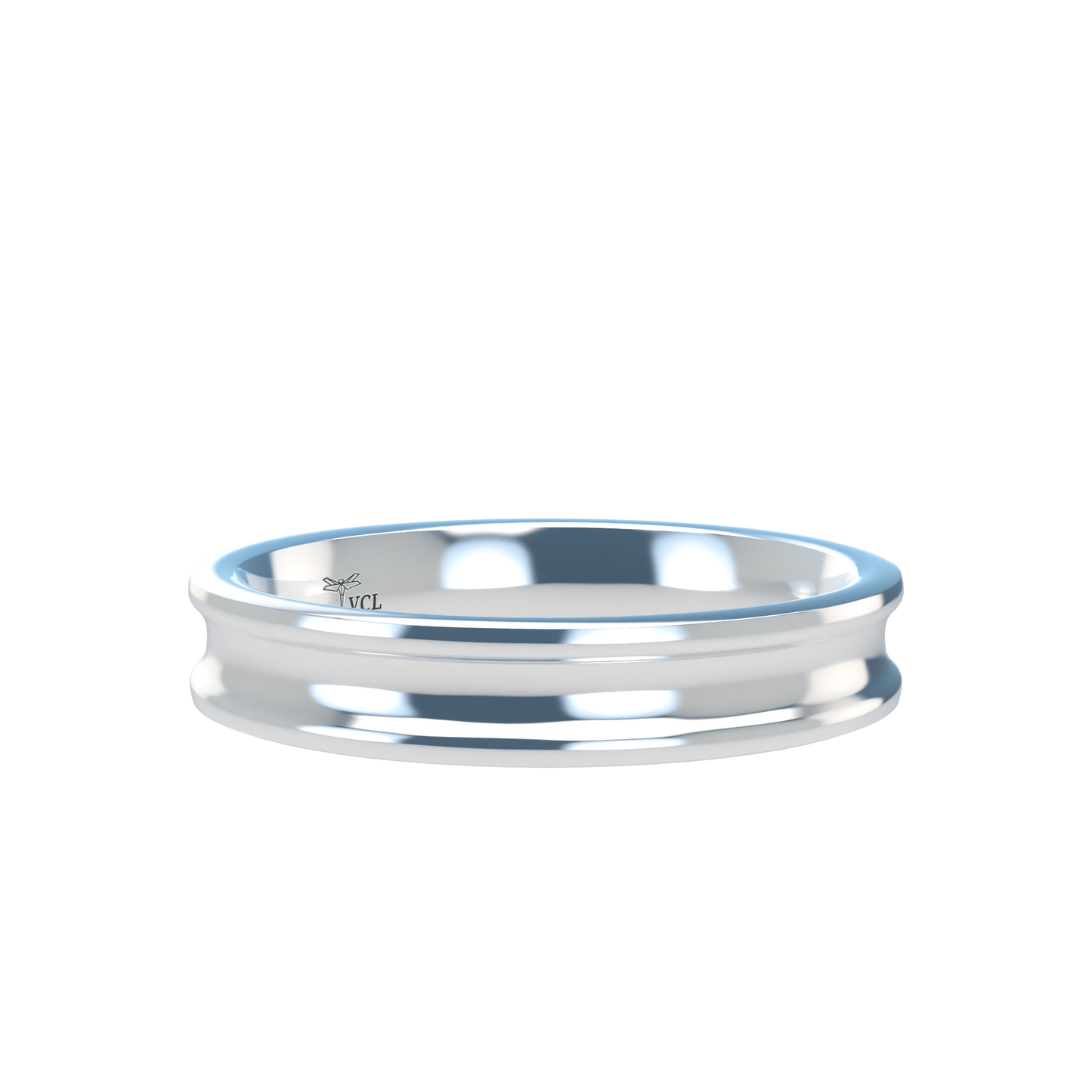 Concave wedding band wide - 2mm to 11mm