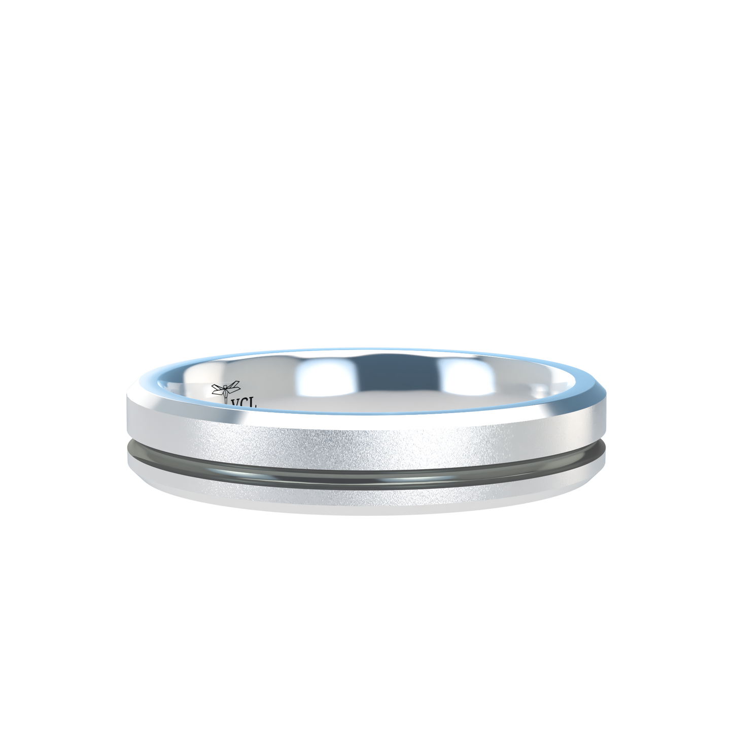 Grooved black rhodium wedding band wide - 2mm to 11mm