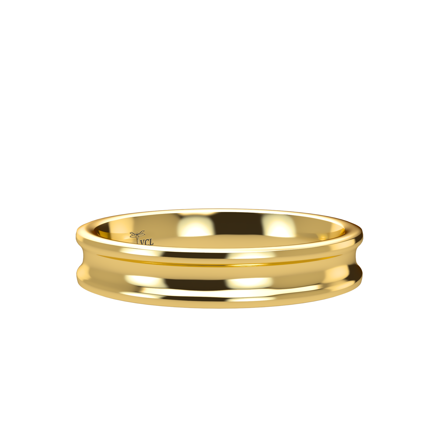 Concave wedding band wide - 2mm to 11mm