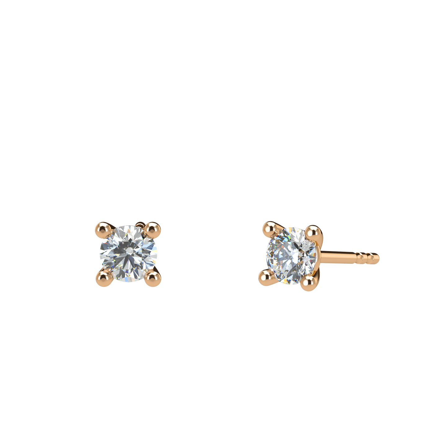 Small Martini 4 Prongs Diamond Studs 0.15ct - 0.50ct