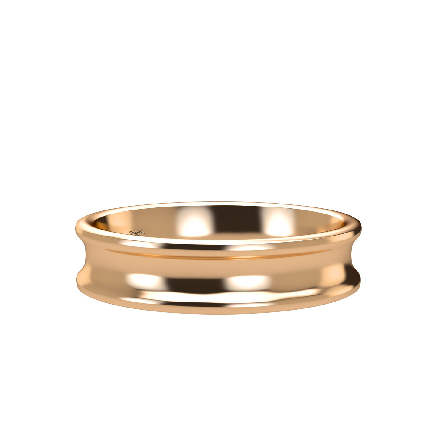 Concave wedding band wide - 2mm to 11mm
