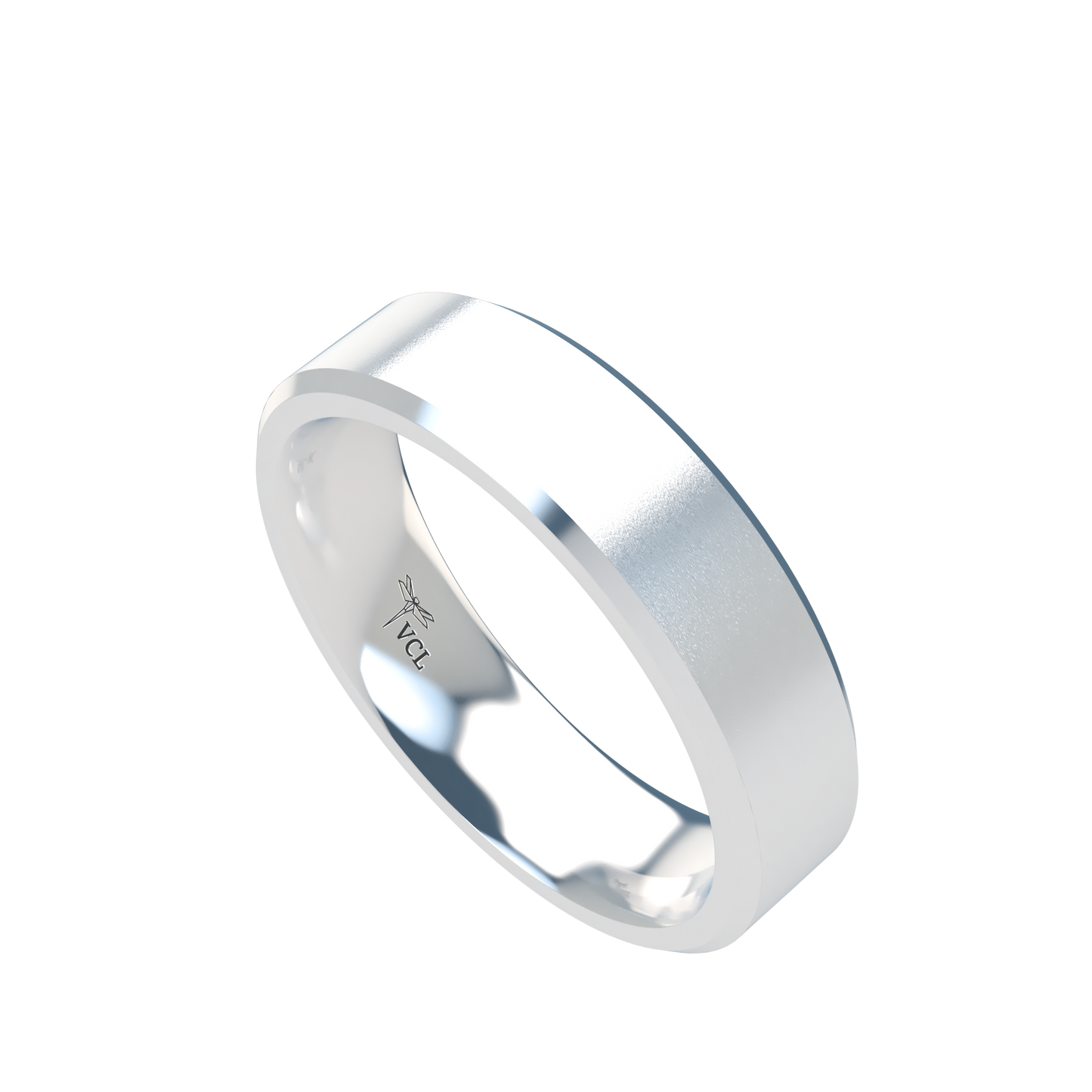 Flat bevel wedding band wide - 2mm to 11mm